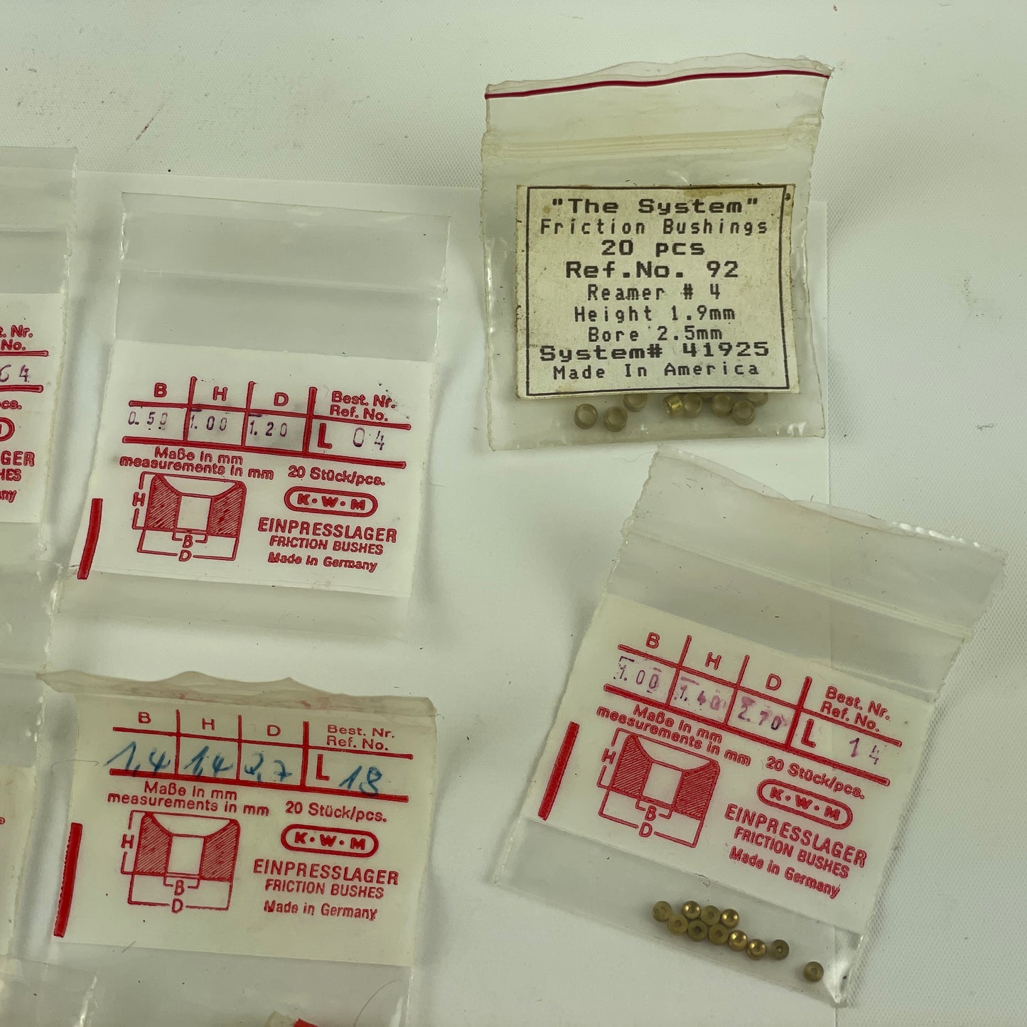 Jan Lot 37- KWM Assortment of 15 Packages of Brass Bushings
