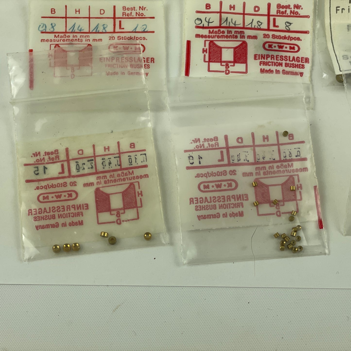 Jan Lot 37- KWM Assortment of 15 Packages of Brass Bushings