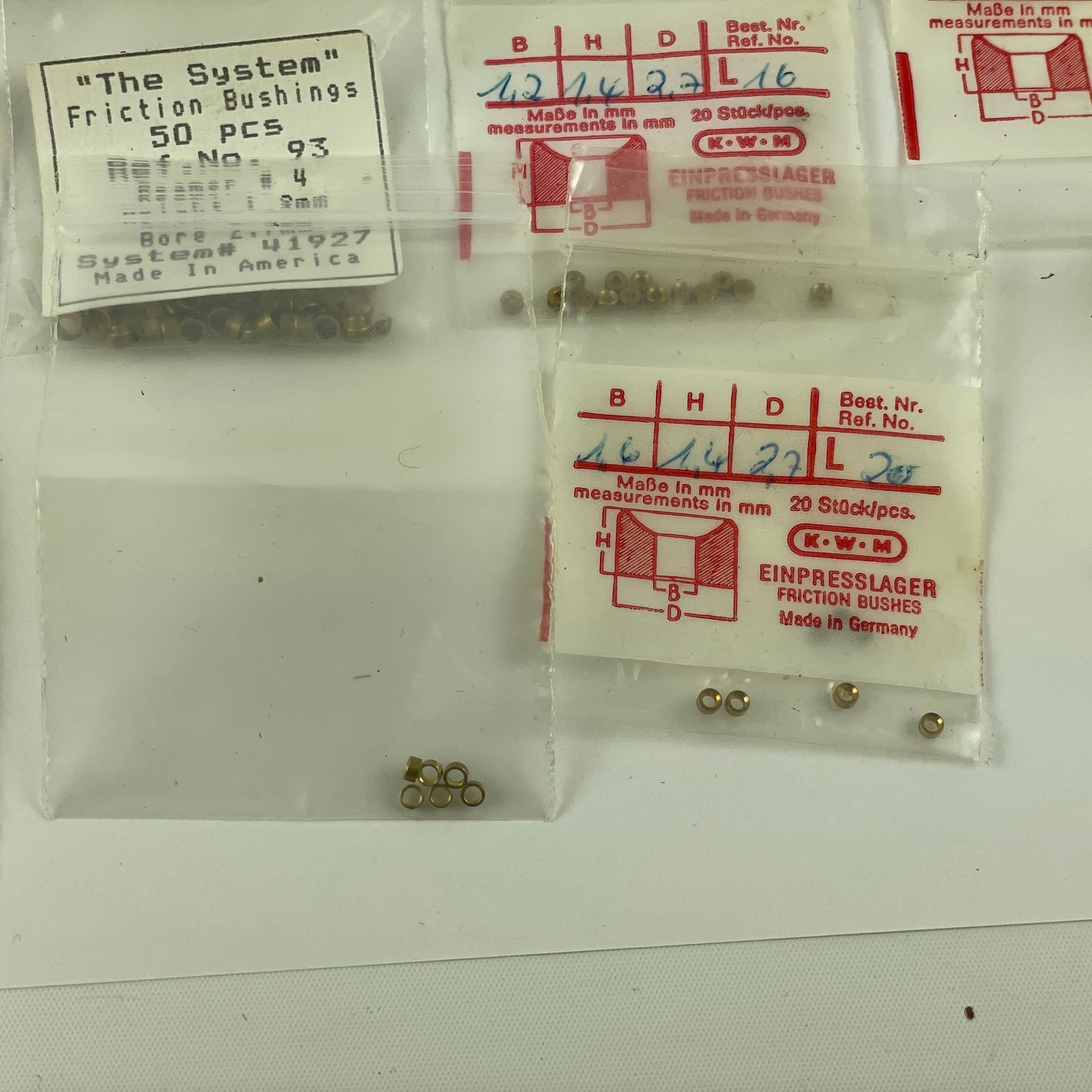Jan Lot 37- KWM Assortment of 15 Packages of Brass Bushings