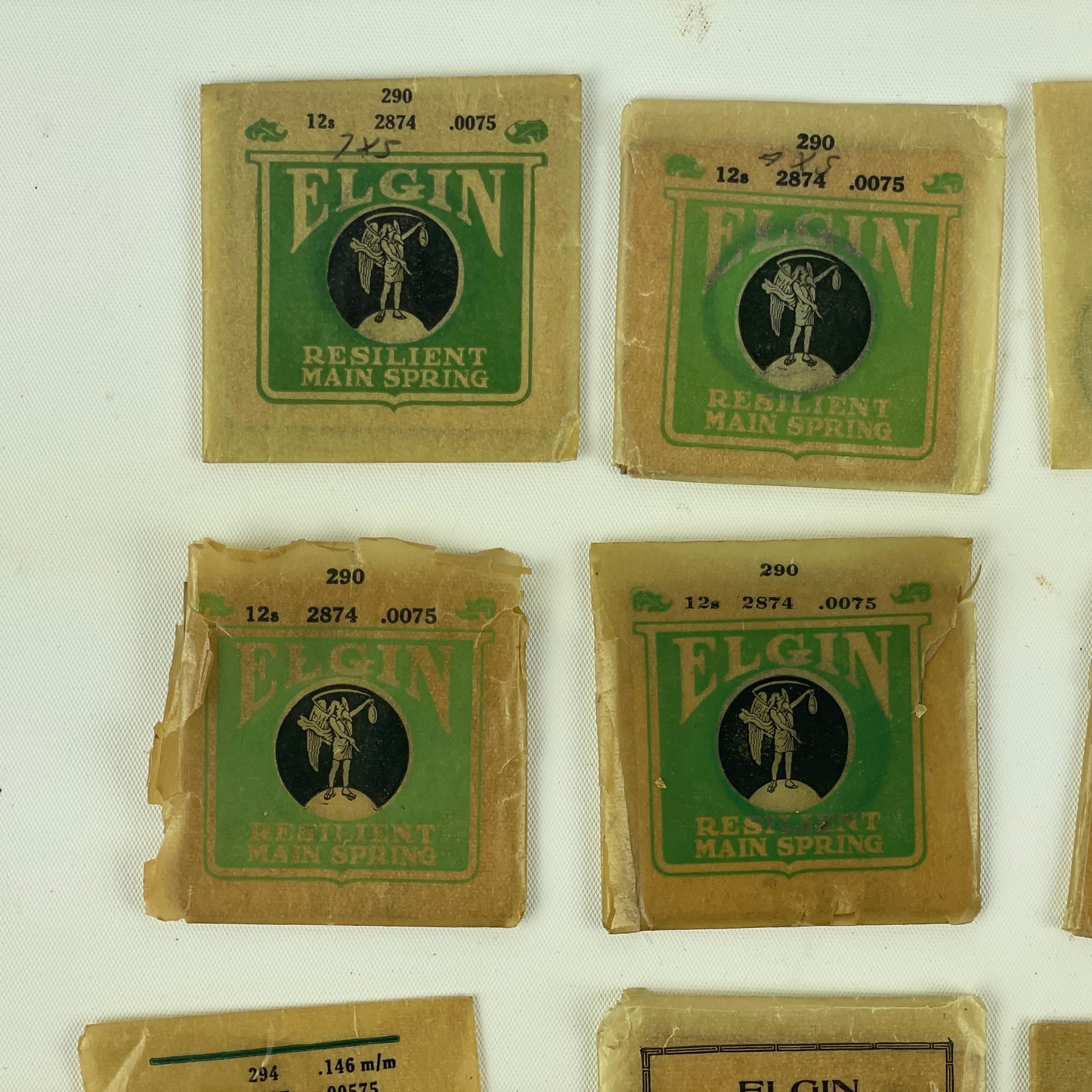 Jan Lot 79- Elgin O Size & 12 Size Blued Factory Packaged Mainsprings