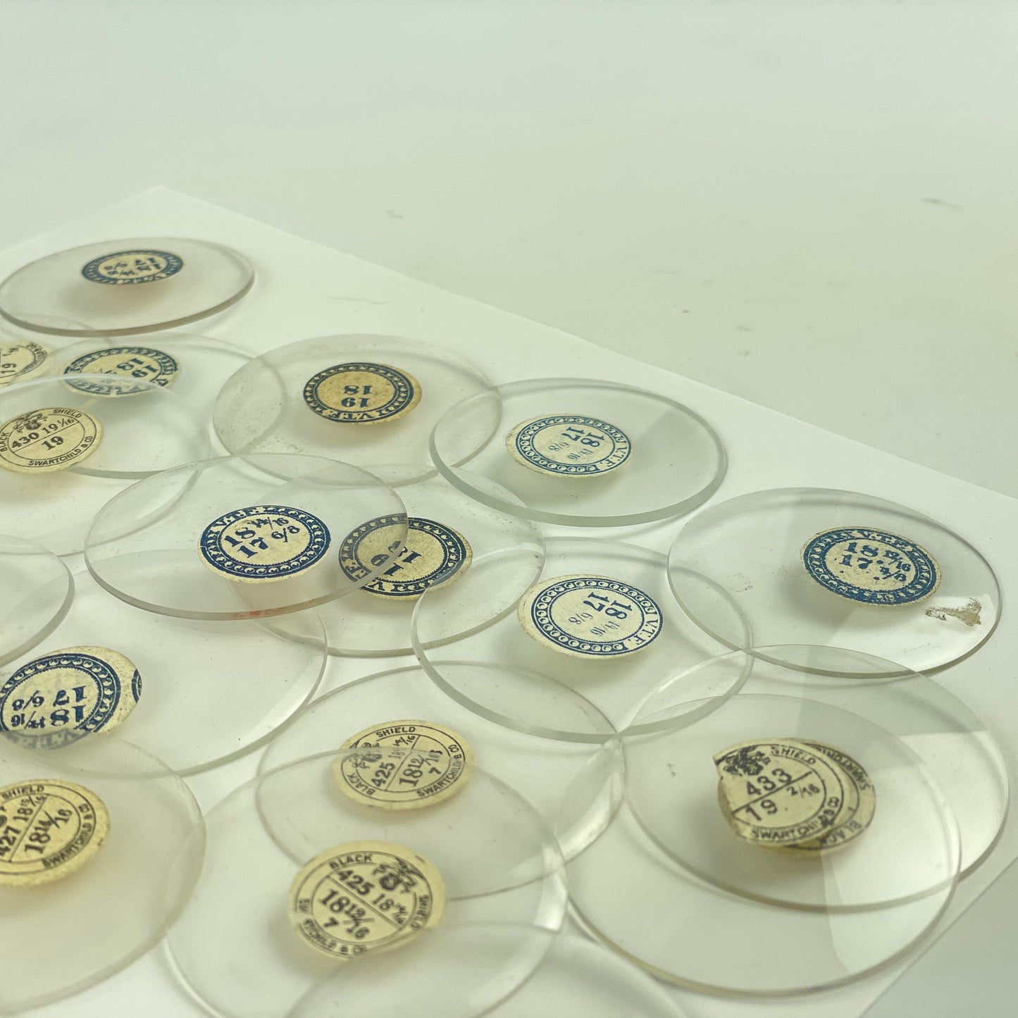 Jan Lot 113- 50 NOS Glass Open Face & Hunting Labeled PW Crystals