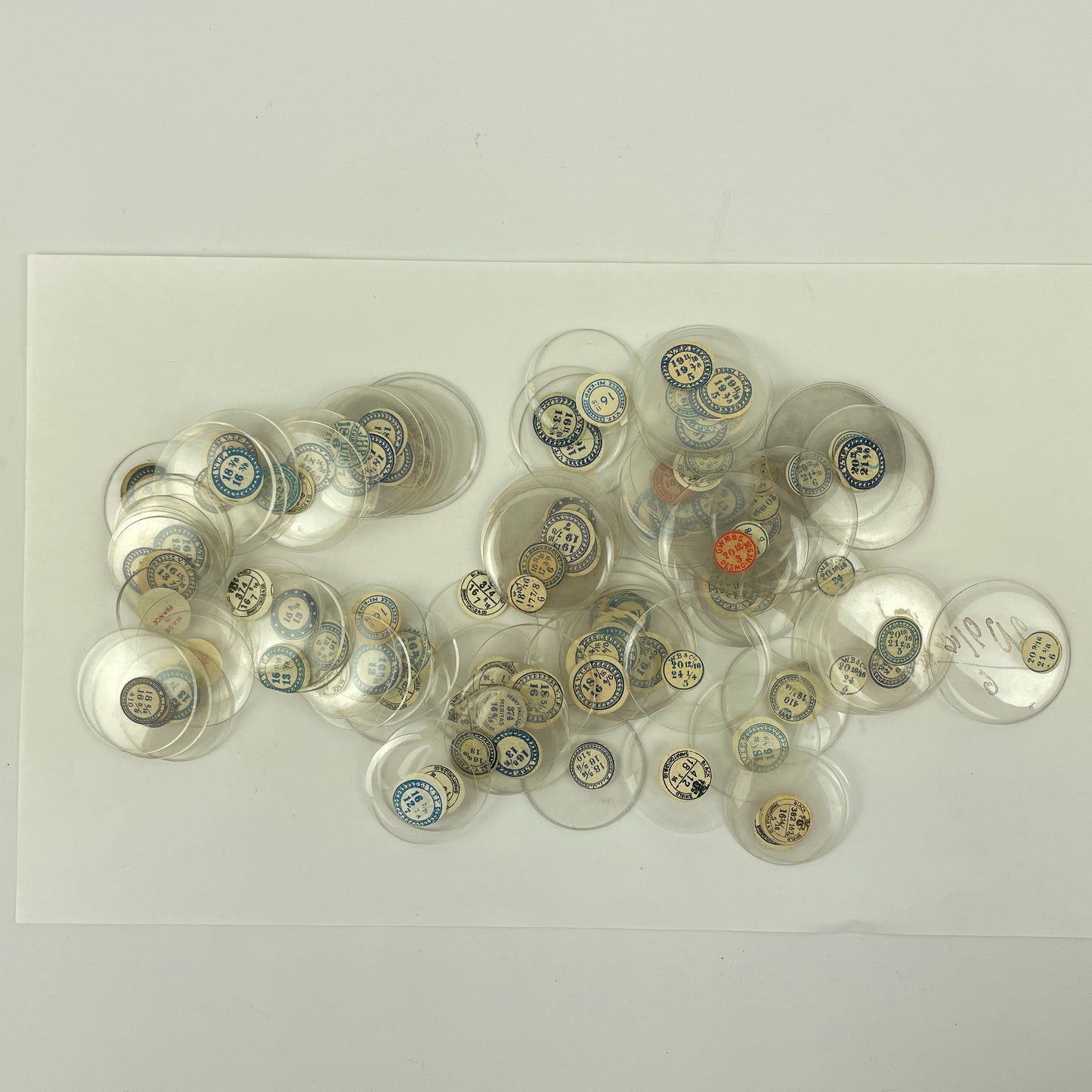 Jan Lot 116- 100 NOS Glass Open Face & Hunting Labeled Crystals