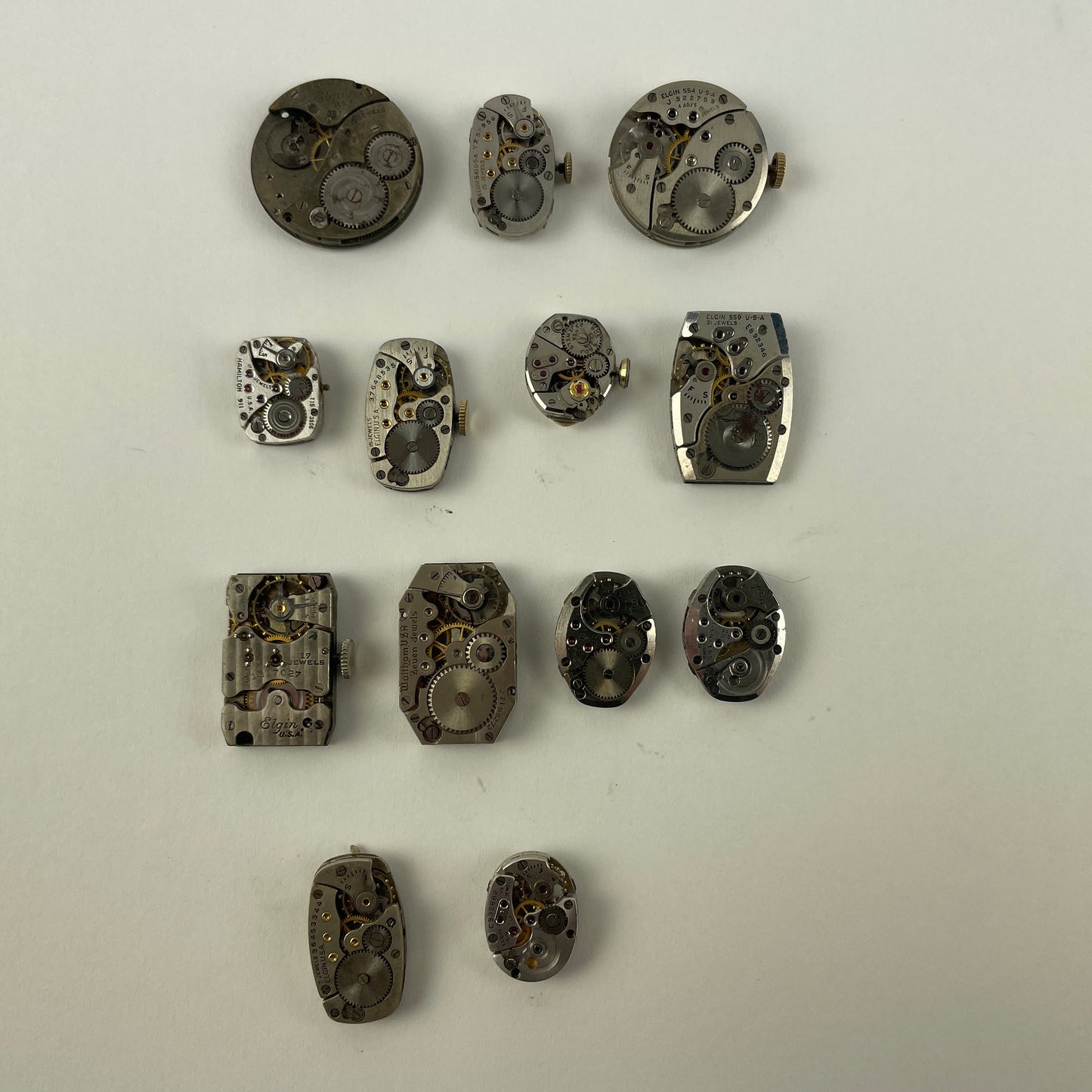Lot 104- Elgin | Waltham Mechanical Movements, set of (13)