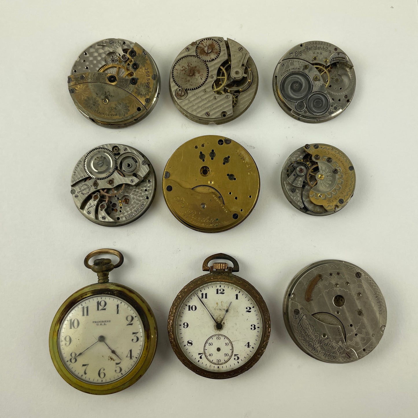 Lot 27- Elgin | Waltham |Seth Thomas | Columbus PW Movements