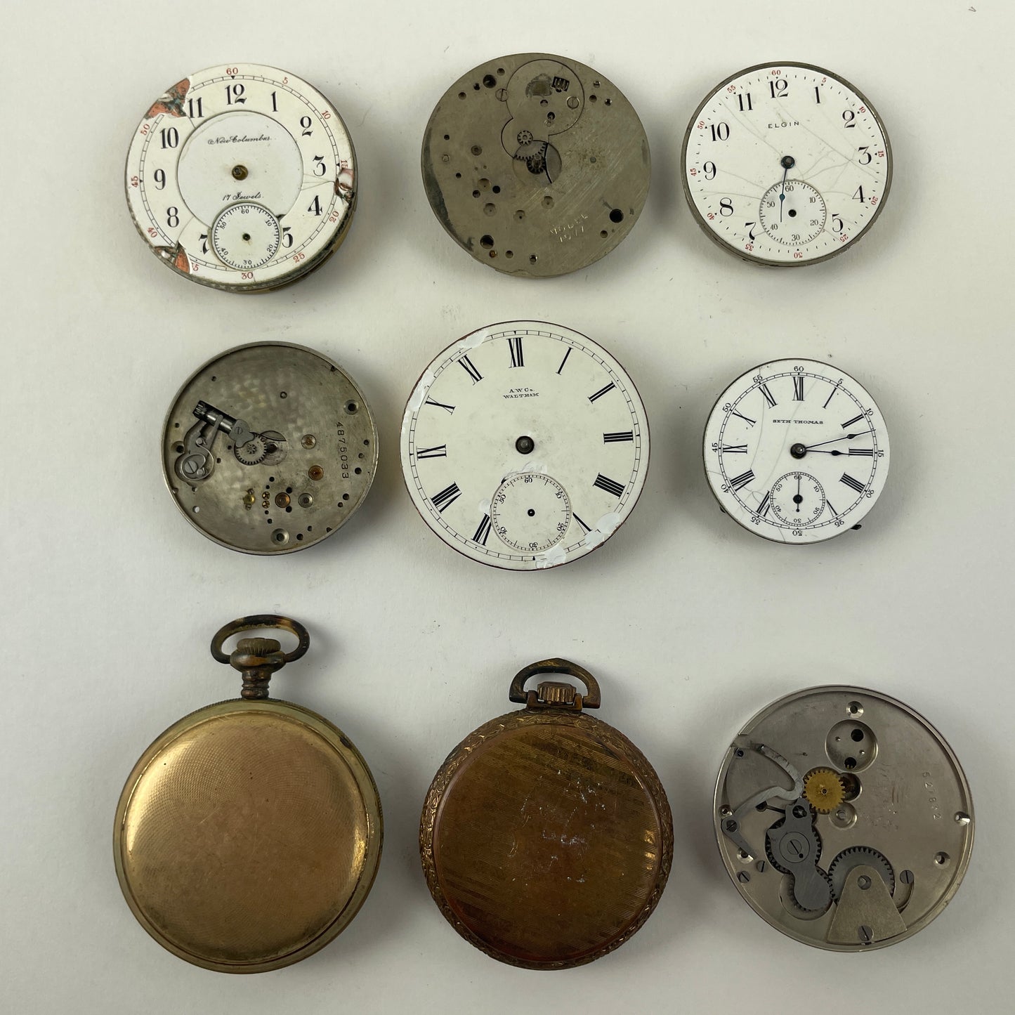 Lot 27- Elgin | Waltham |Seth Thomas | Columbus PW Movements