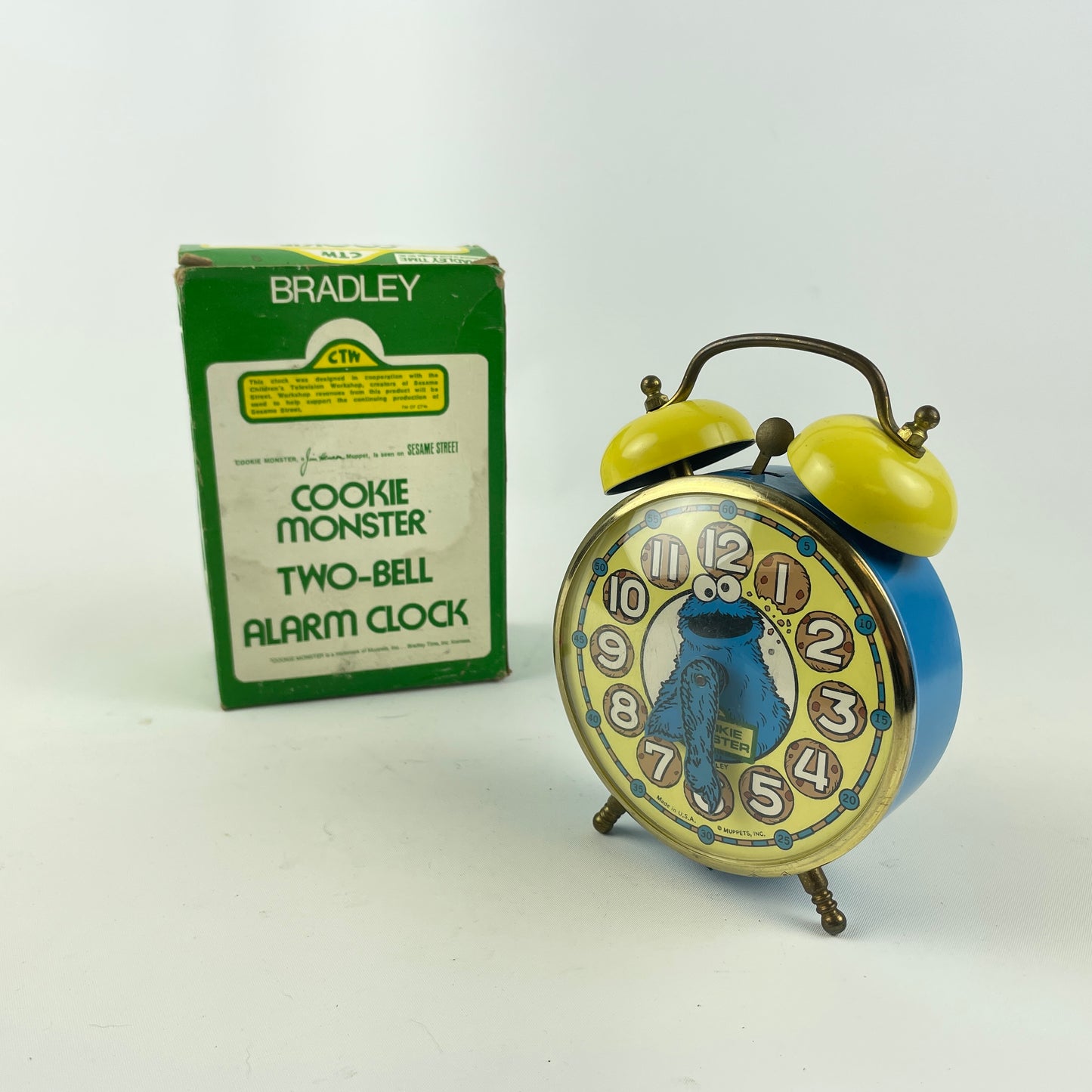 Lot 63- Vintage Bradley Cookie Monster Two-Bell Alarm Clock