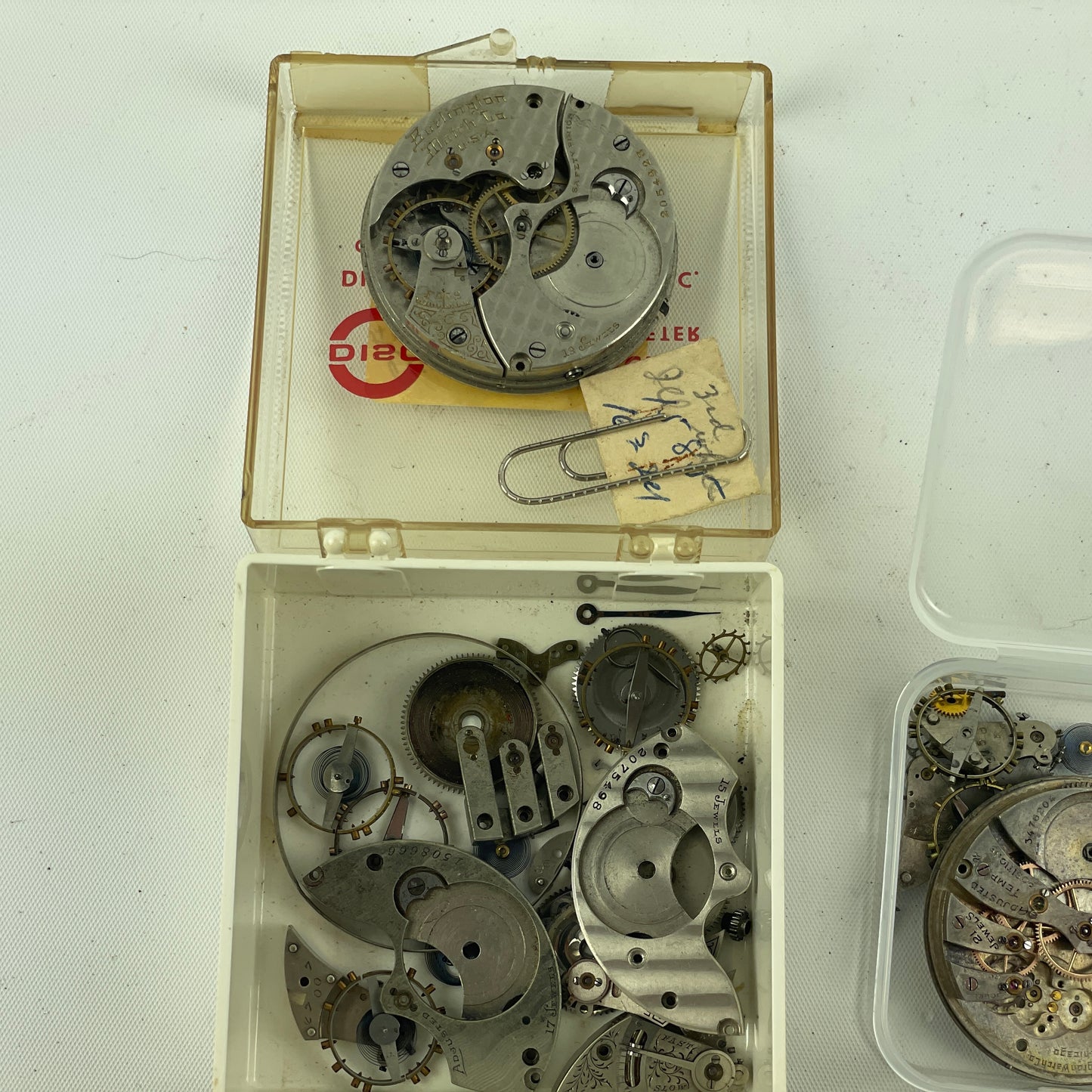 Lot 48- South Bend, Elgin, Burlington & Waltham Pocket Watch Movements