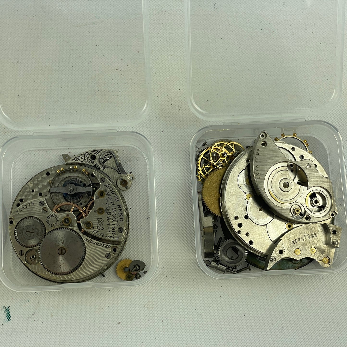 Lot 48- South Bend, Elgin, Burlington & Waltham Pocket Watch Movements