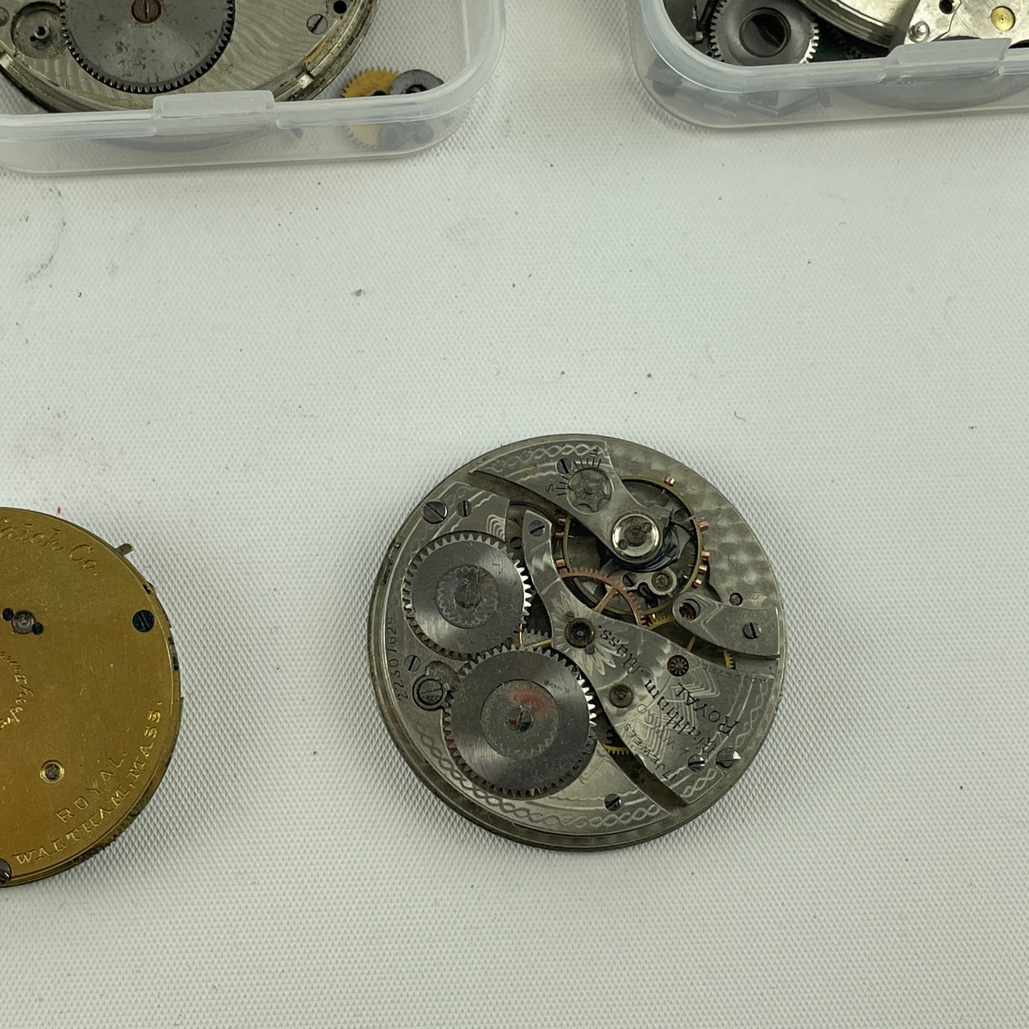 Lot 48- South Bend, Elgin, Burlington & Waltham Pocket Watch Movements