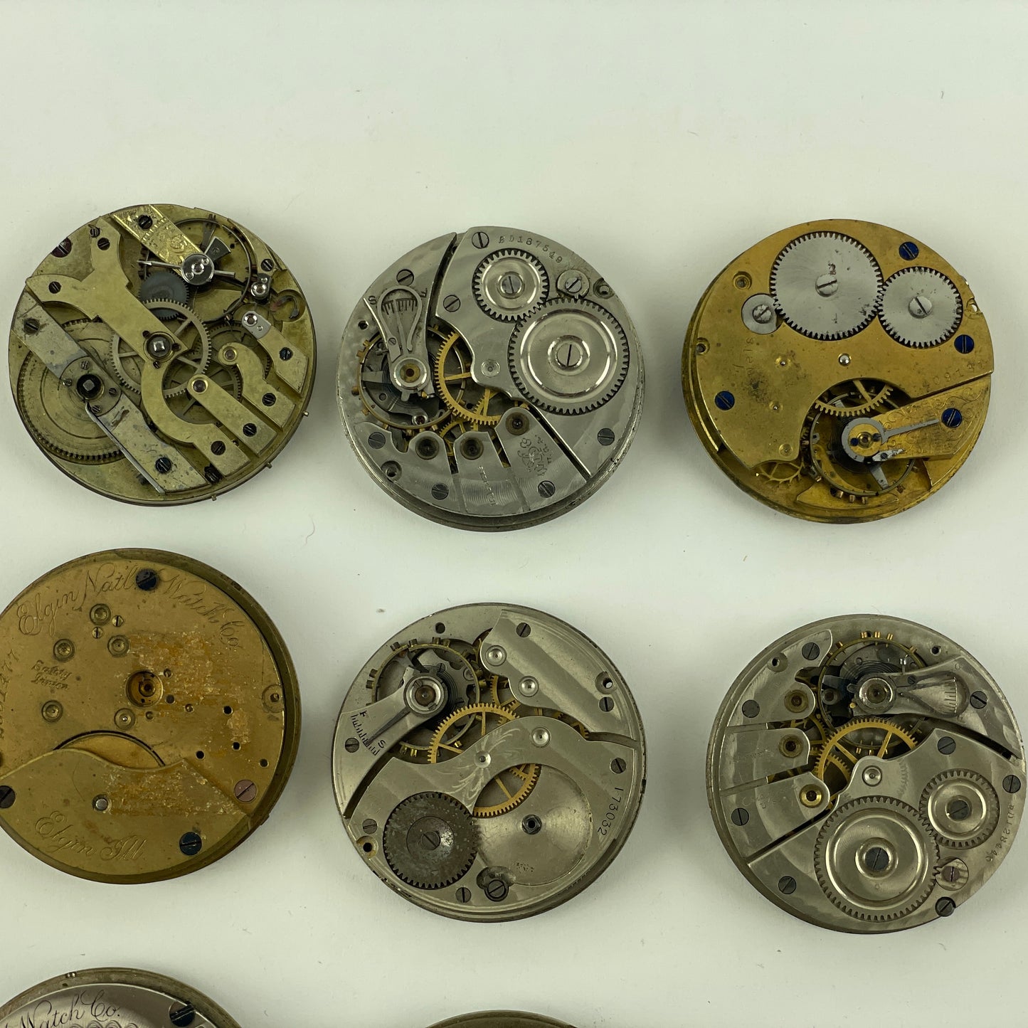 Lot 39- American & Swiss Selection of 12 Pocket Watch Movements