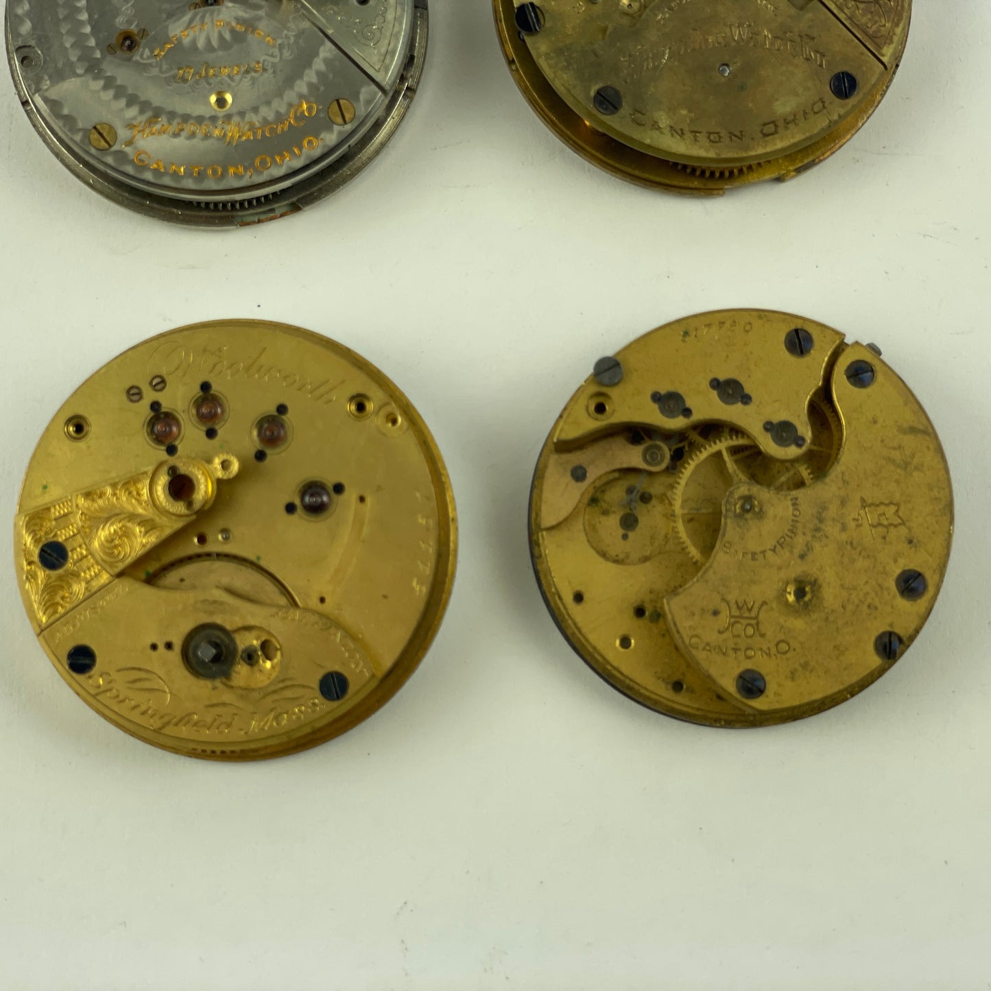 Lot 42- Hampden Assortment of Six 18 Size Pocket Watch Movements