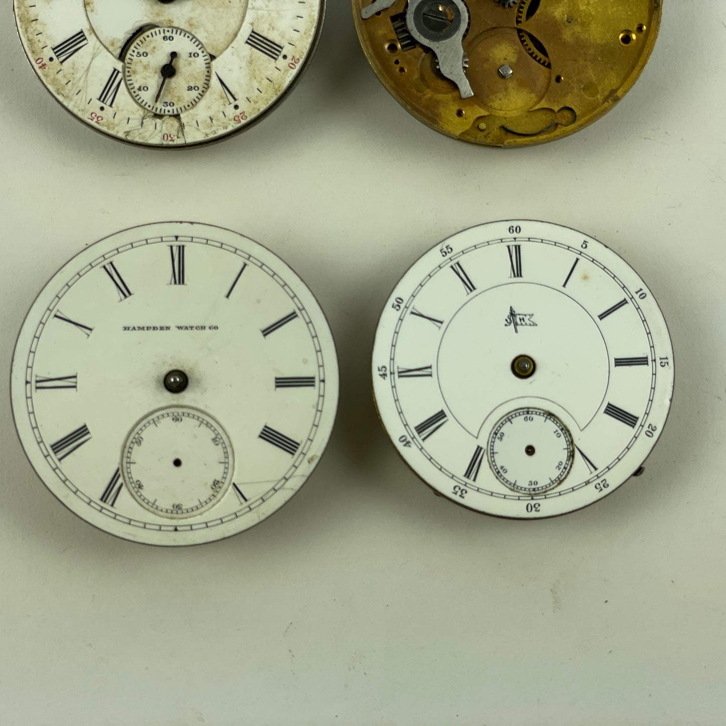 Lot 42- Hampden Assortment of Six 18 Size Pocket Watch Movements