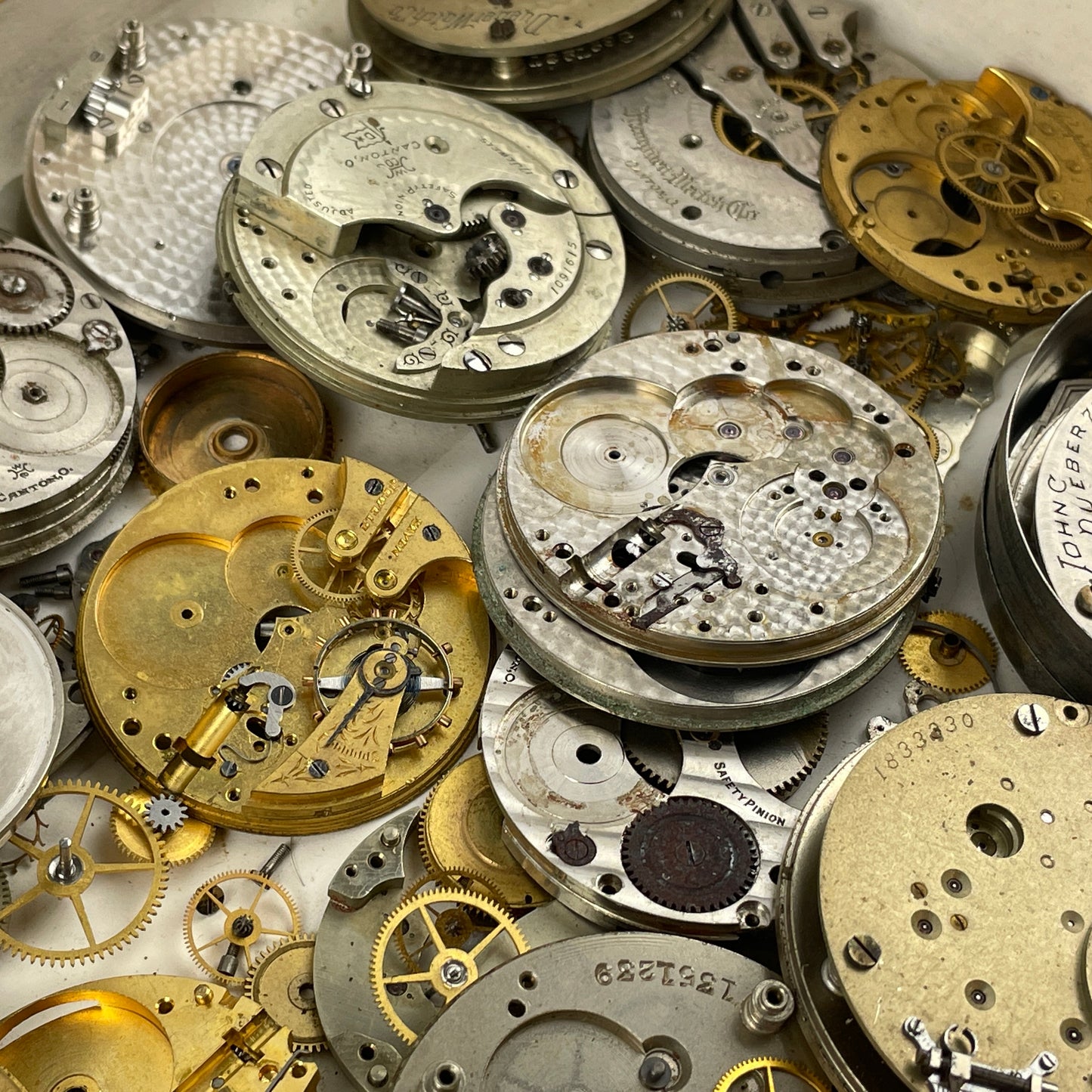 Lot 123- Hampden Pocket Watch Movement Parts