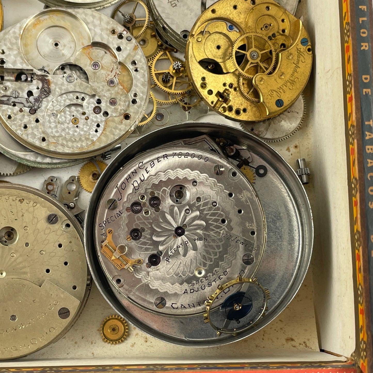 Lot 123- Hampden Pocket Watch Movement Parts
