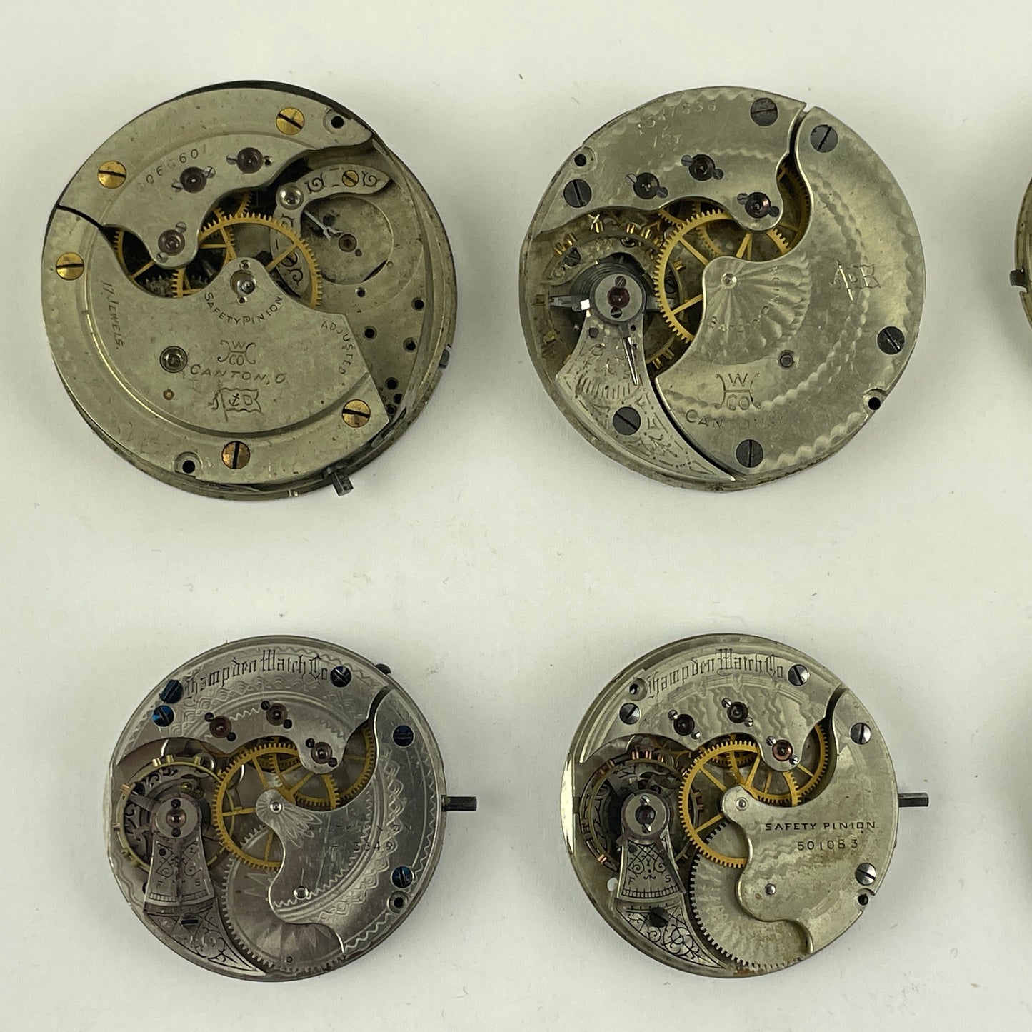 Lot 120- Hampden Assortment of Ten Pocket Watch Movements