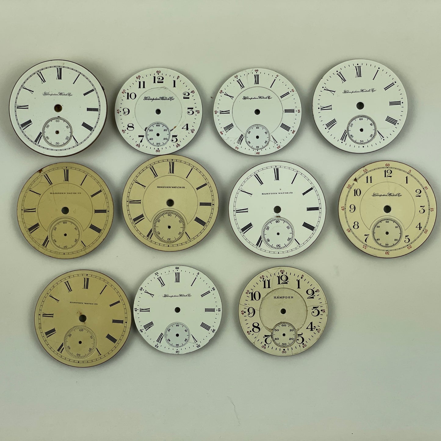 Lot 45 - Hampden Assortment of 11 Pocket Watch Dials