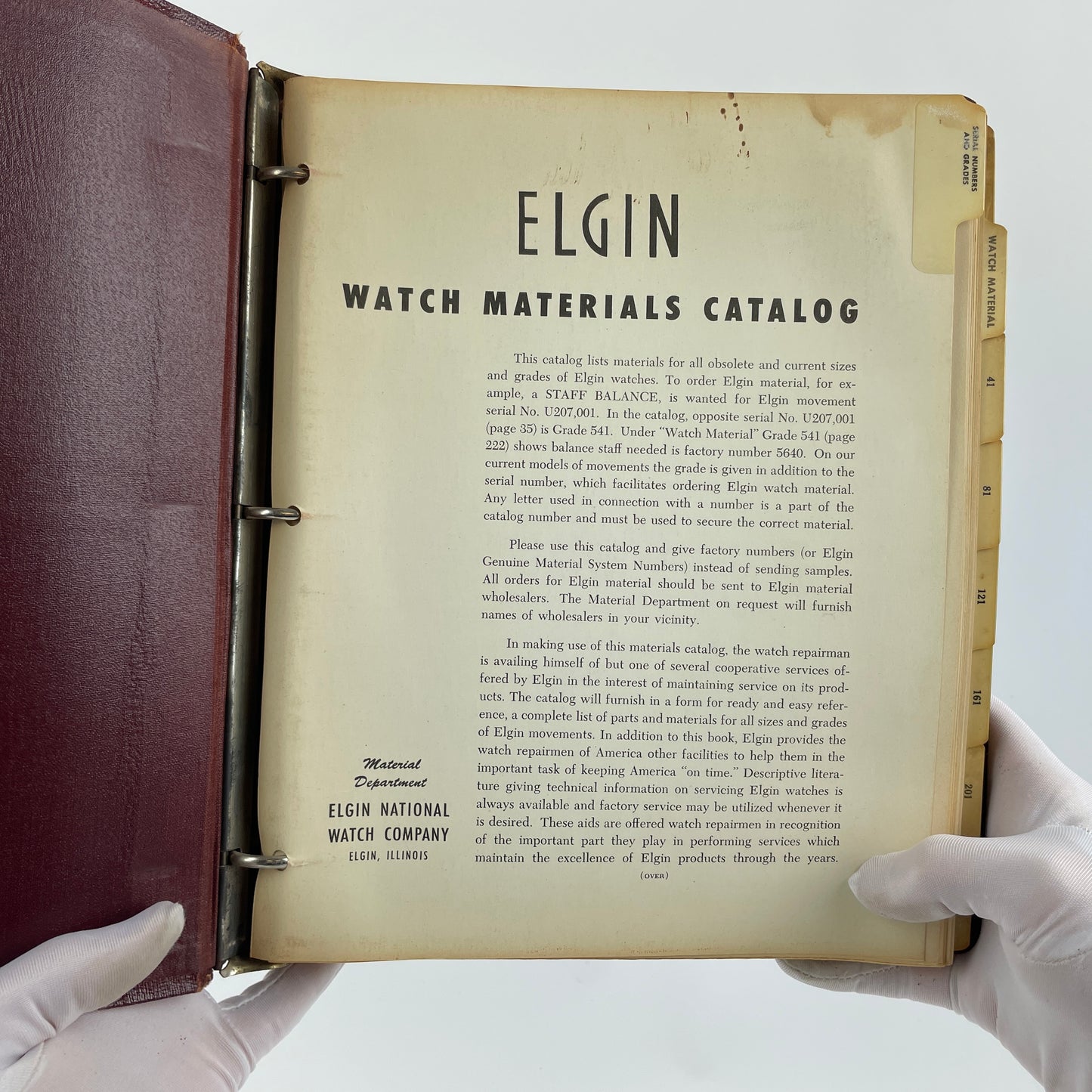 Lot 11- Elgin Genuine Factory Material Catalog