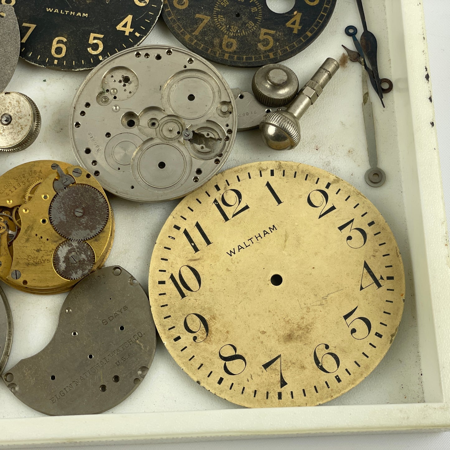 Lot 87- Waltham Elgin 8-Day Parts