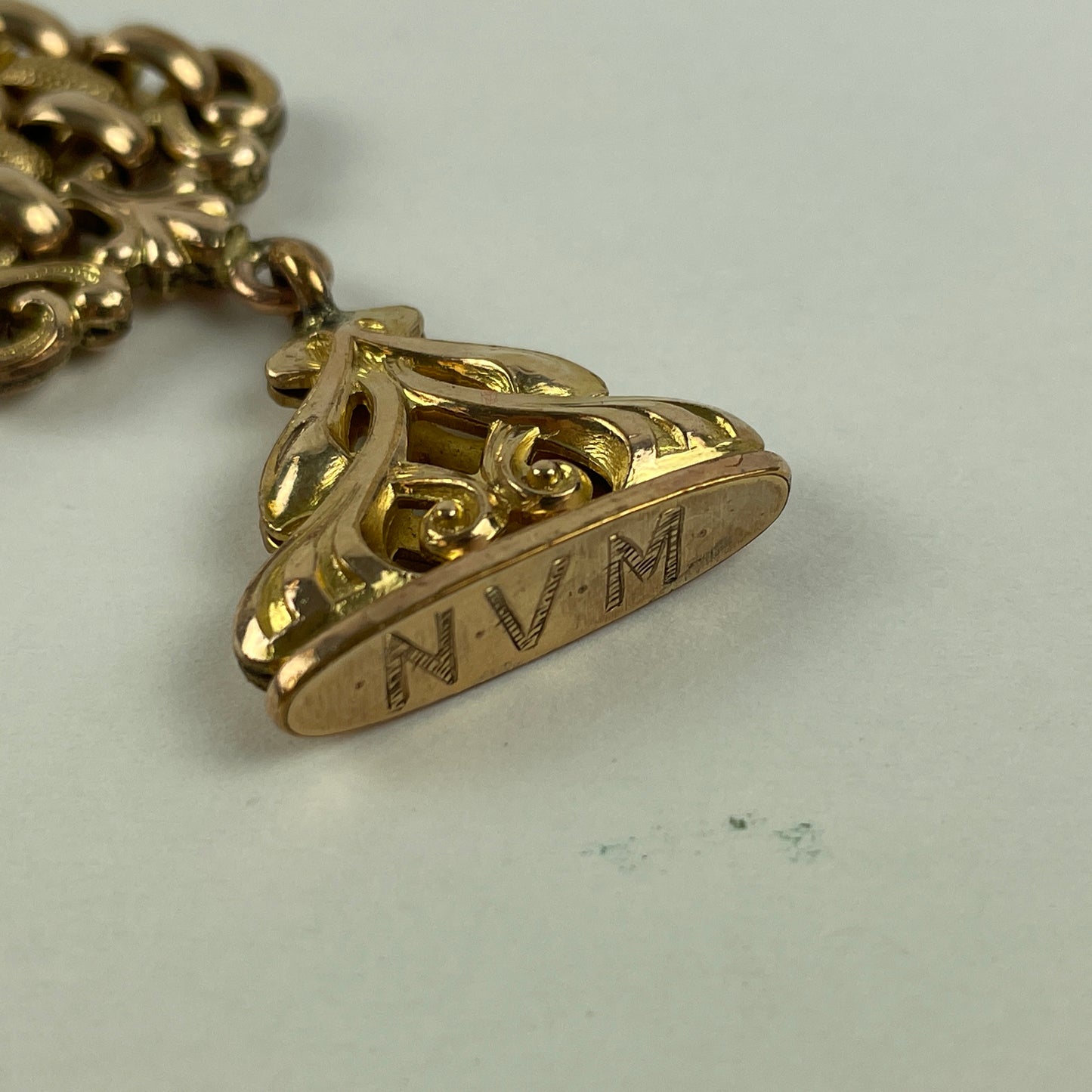 Feb Lot 59- Men’s YGF Vest or Pocket Watch Chain w/ wax style fob