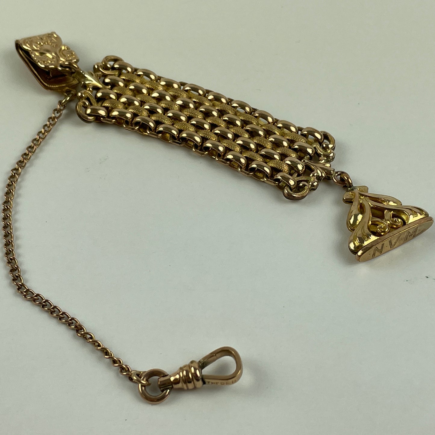 Feb Lot 59- Men’s YGF Vest or Pocket Watch Chain w/ wax style fob