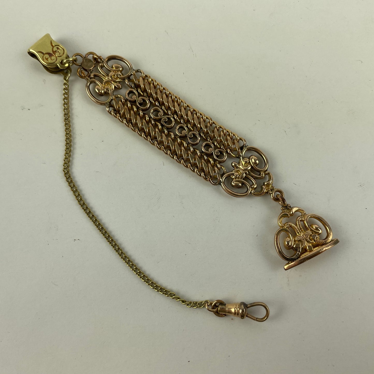 Feb Lot 34- Men’s YGF Vest or Pocket Watch Antique Victorian Chain