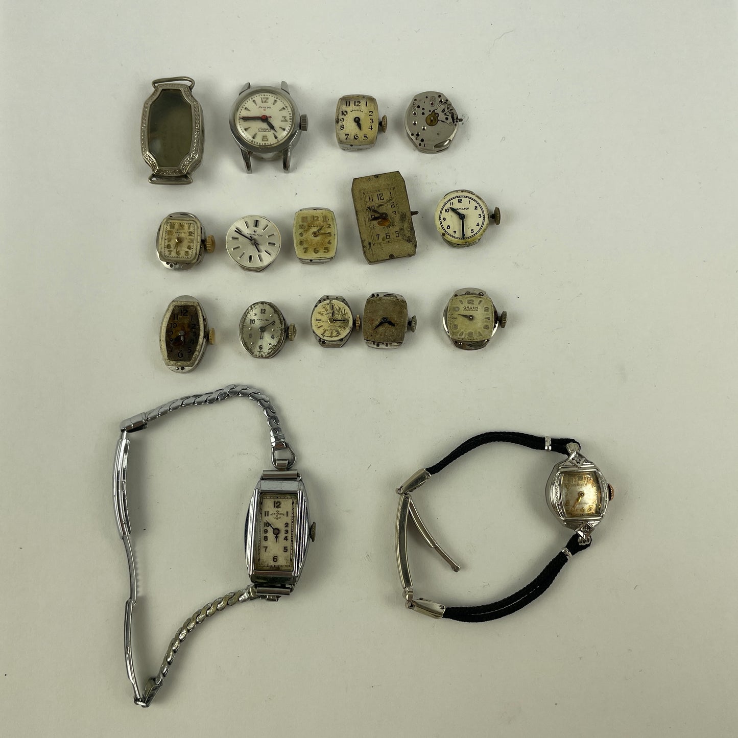 Feb Lot 45- Swiss & American Ladies' Wristwatch movements, Case & Watches