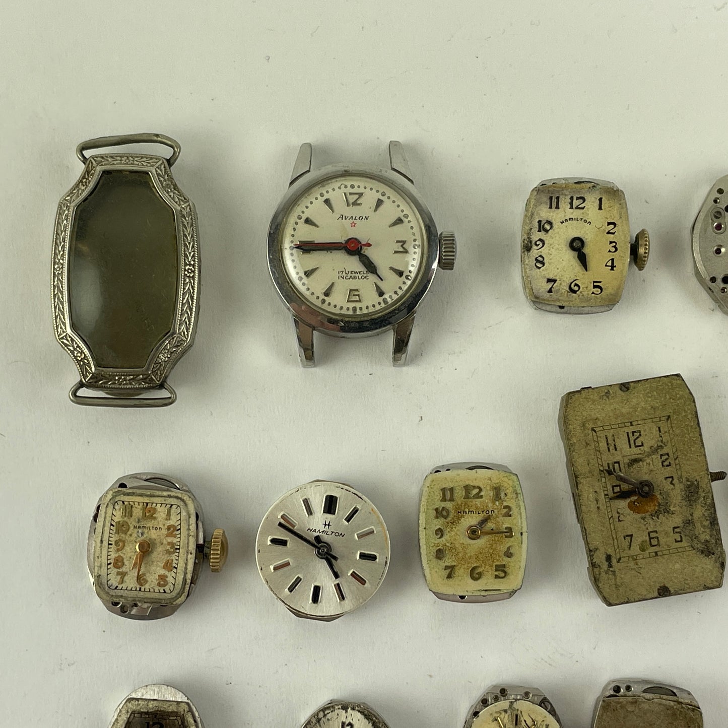 Feb Lot 45- Swiss & American Ladies' Wristwatch movements, Case & Watches
