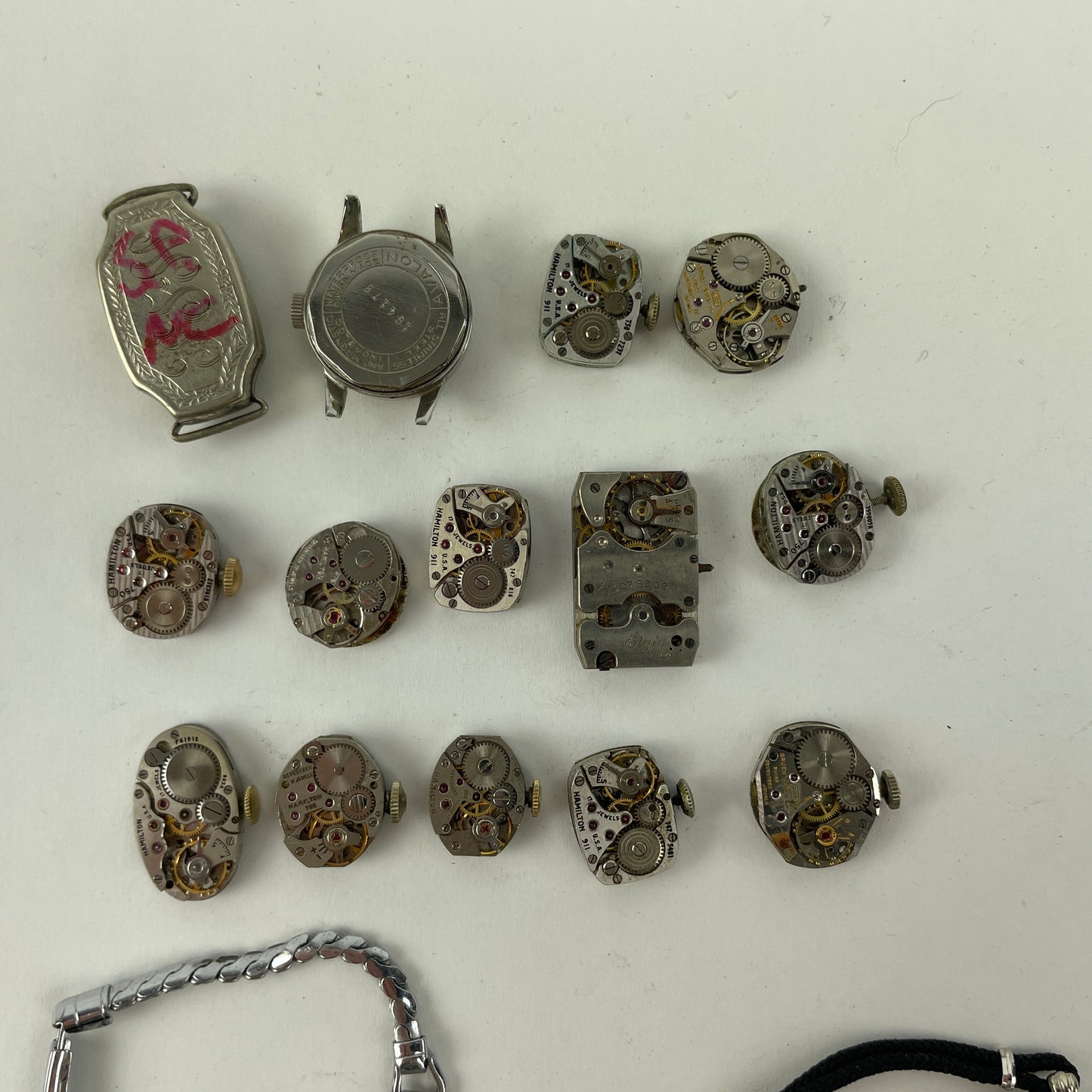 Feb Lot 45- Swiss & American Ladies' Wristwatch movements, Case & Watches