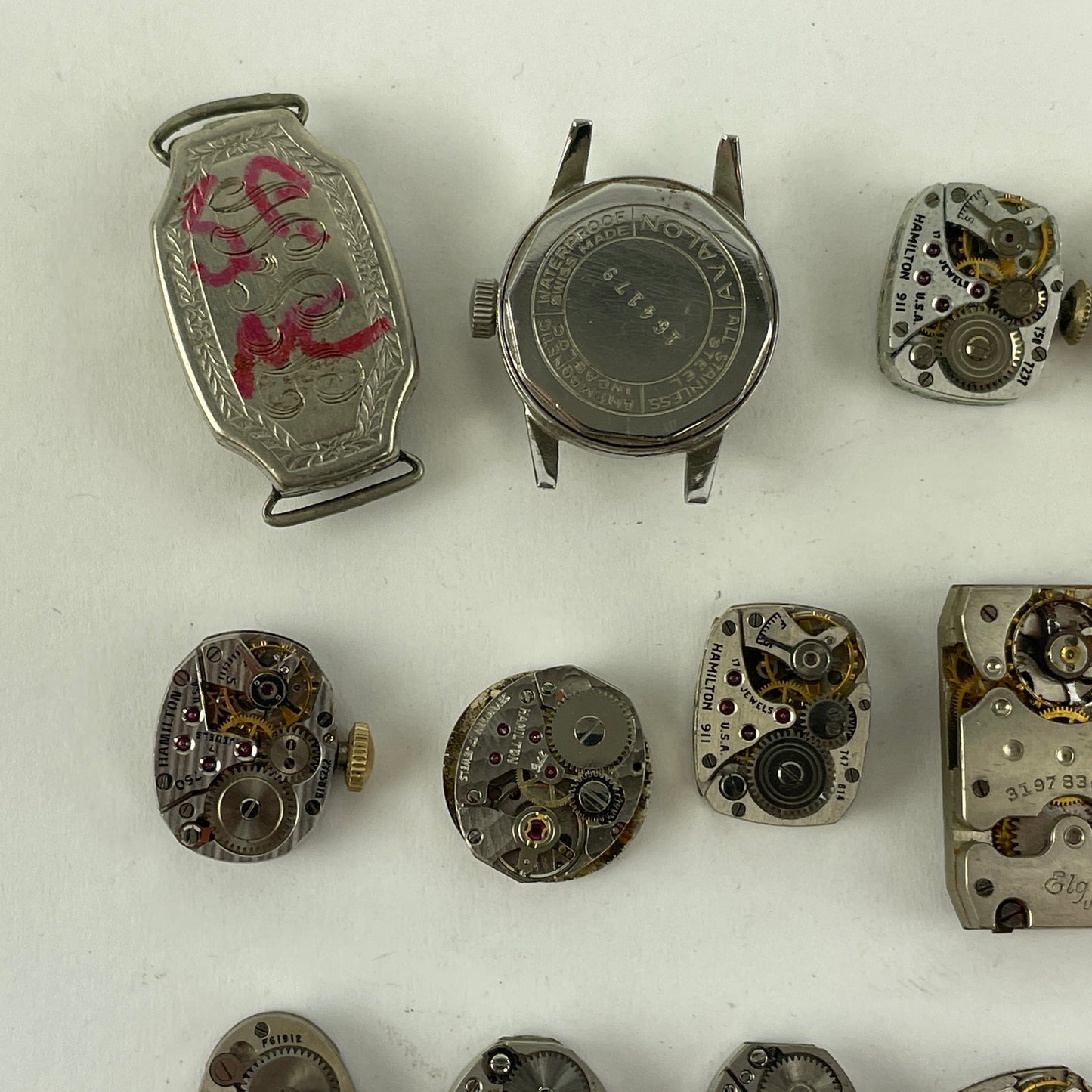 Feb Lot 45- Swiss & American Ladies' Wristwatch movements, Case & Watches