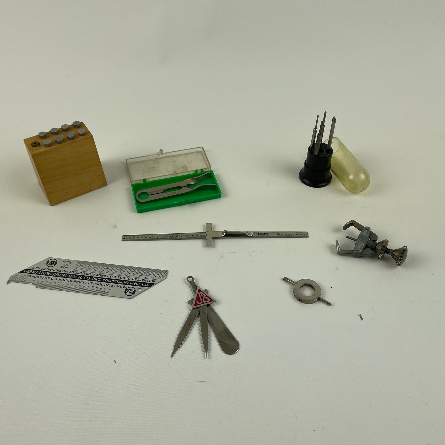 Feb Lot 71- Watchmaker’s Selection of 10 Taps & Drills w/ Brass Tool