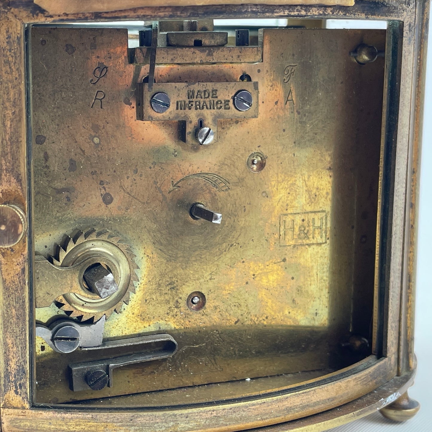 Feb Lot 76- French Oval Time Only Brass Carriage Clock