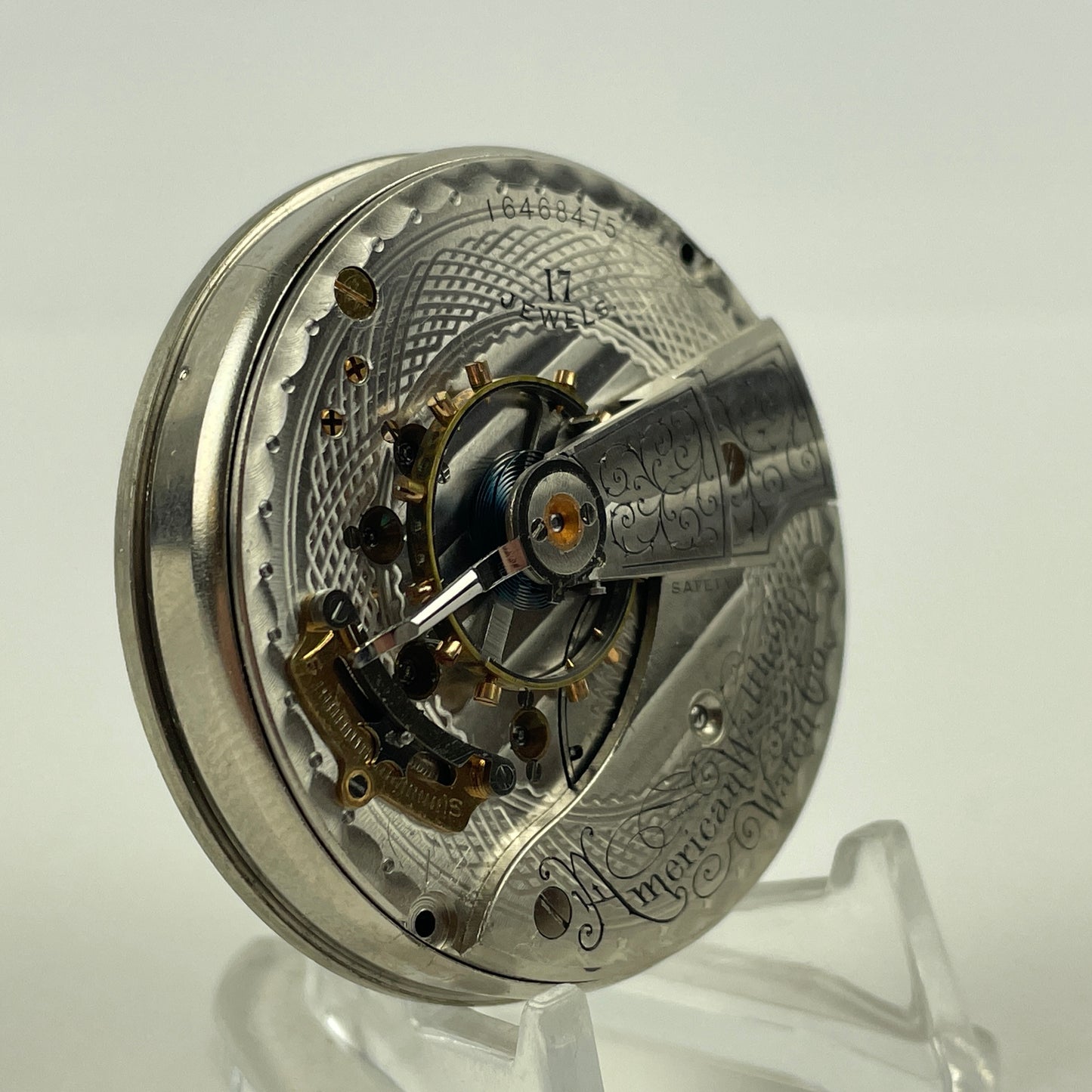 Feb Lot 31- Waltham 18 Size 17 Jewel Pocket Watch Movement