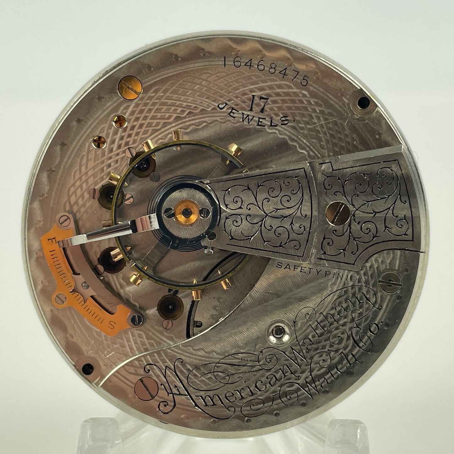 Feb Lot 31- Waltham 18 Size 17 Jewel Pocket Watch Movement