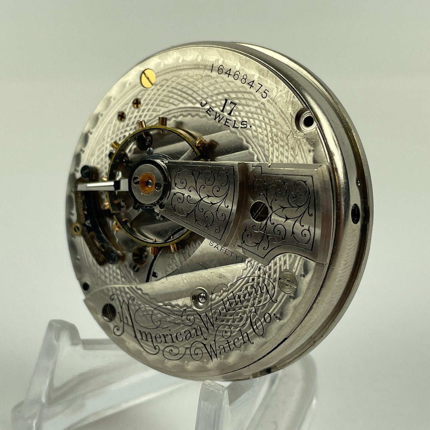 Feb Lot 31- Waltham 18 Size 17 Jewel Pocket Watch Movement