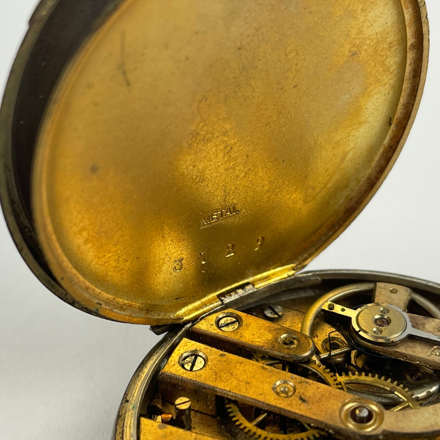 Feb Lot 79- Swiss Coin Silver w/ gold bezels Pocket Watch