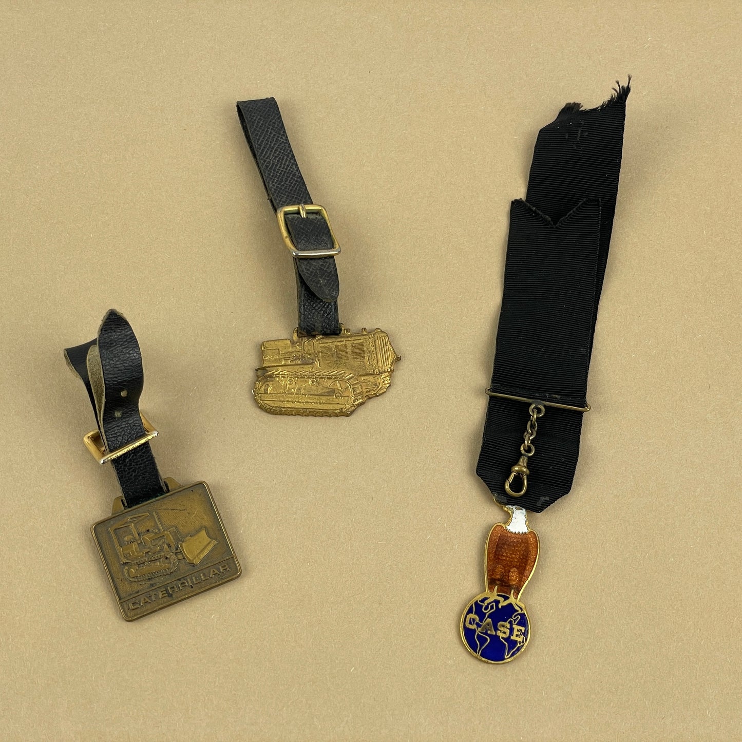 Feb Lot 80- Men’s Caterpillar & Case Machinery Pocket Watch Fobs