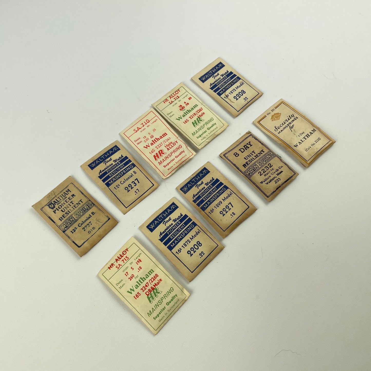 Feb Lot 54- Waltham 12, 16 & 8-Day Blued Pocket Watch Mainsprings