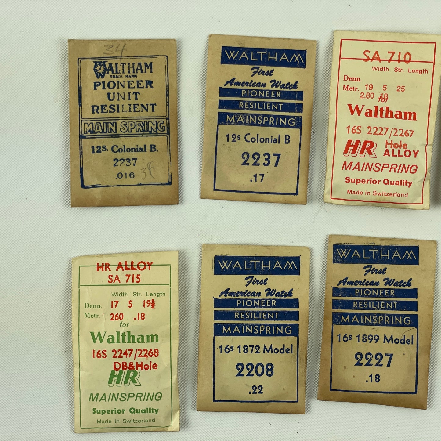 Feb Lot 54- Waltham 12, 16 & 8-Day Blued Pocket Watch Mainsprings
