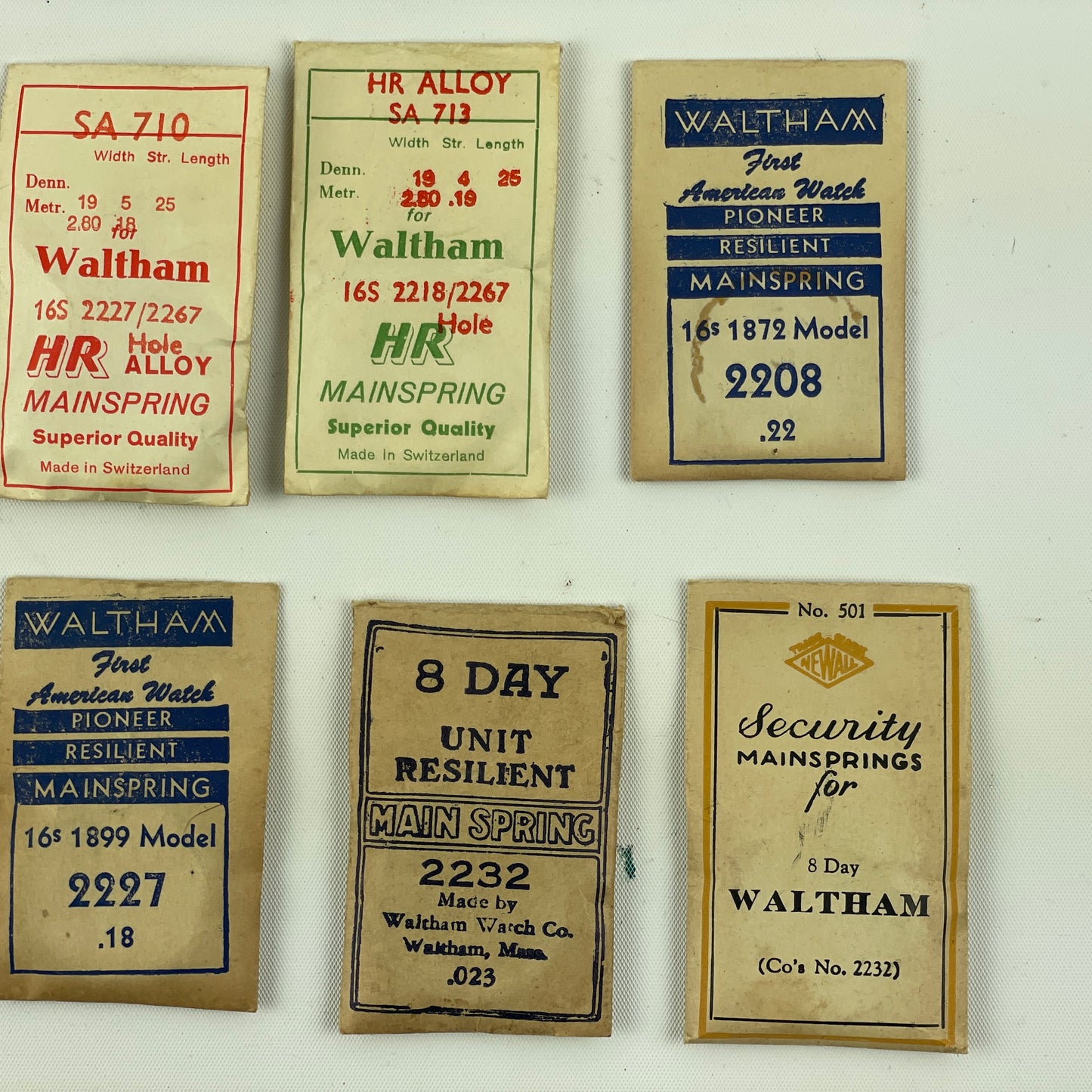 Feb Lot 54- Waltham 12, 16 & 8-Day Blued Pocket Watch Mainsprings