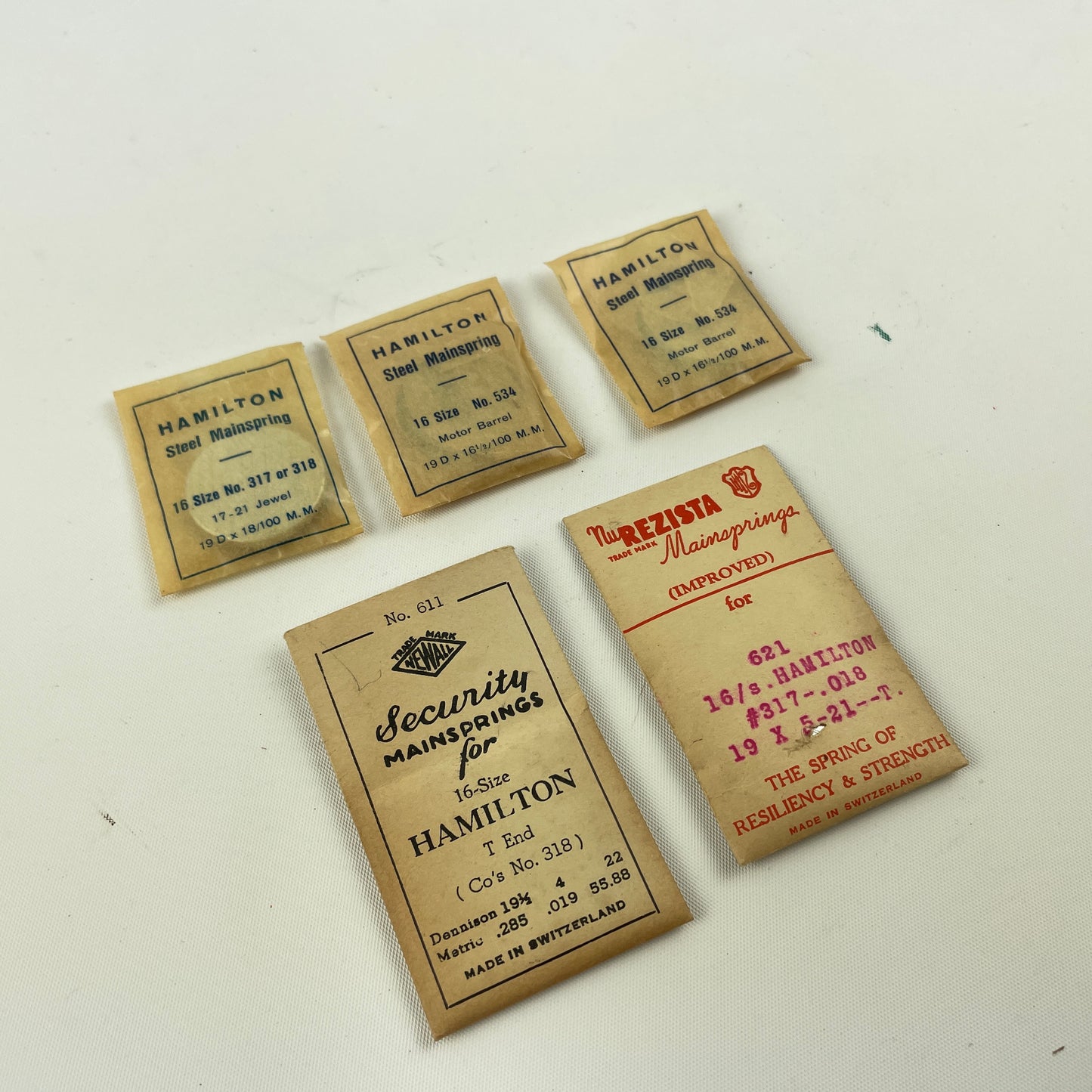 Feb Lot 90- Hamilton 16 Size Blued Pocket Watch Mainsprings