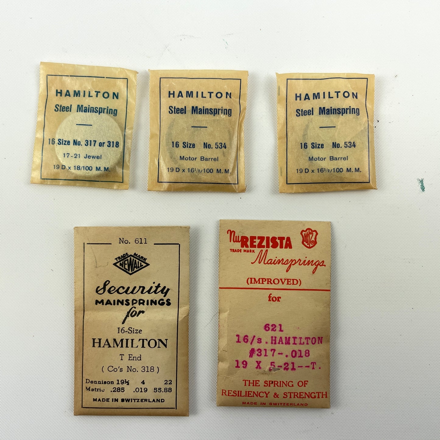 Feb Lot 90- Hamilton 16 Size Blued Pocket Watch Mainsprings