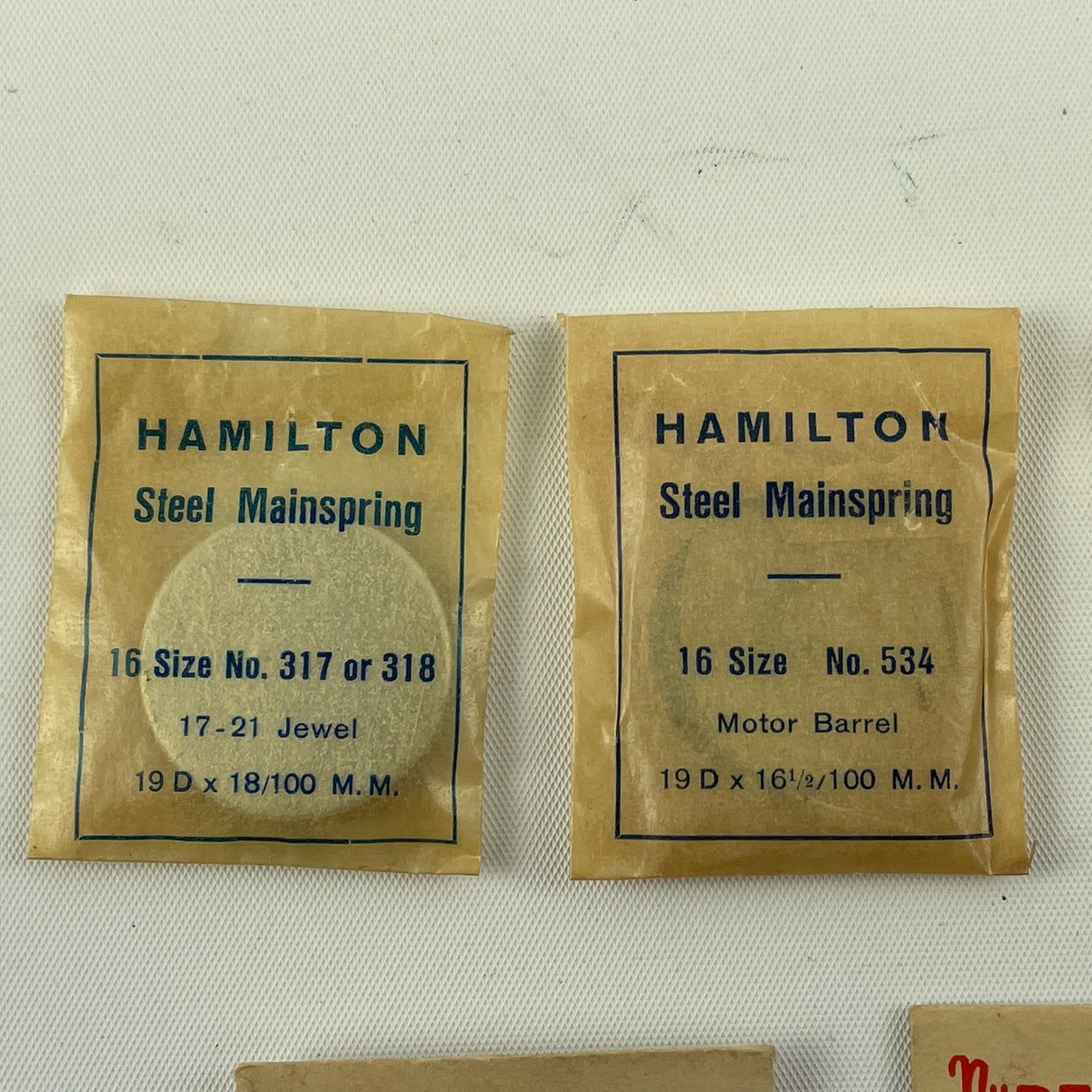 Feb Lot 90- Hamilton 16 Size Blued Pocket Watch Mainsprings