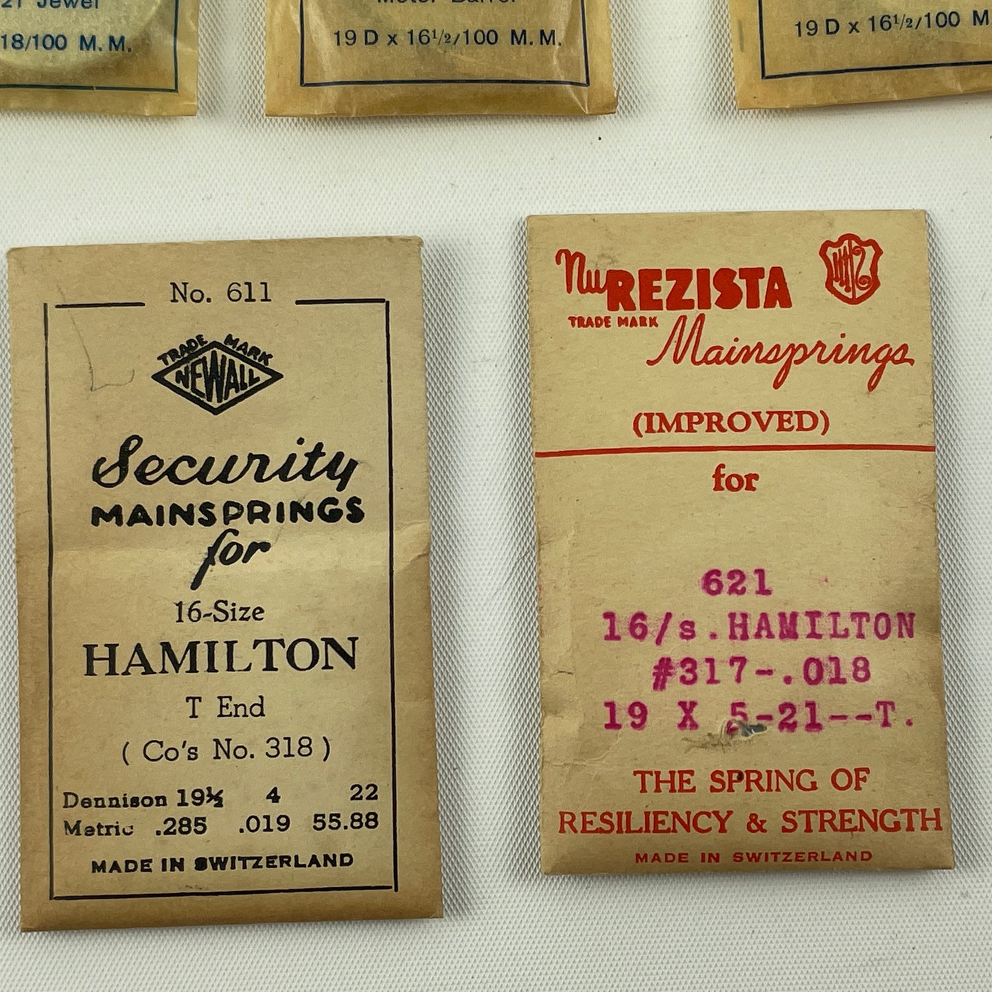 Feb Lot 90- Hamilton 16 Size Blued Pocket Watch Mainsprings