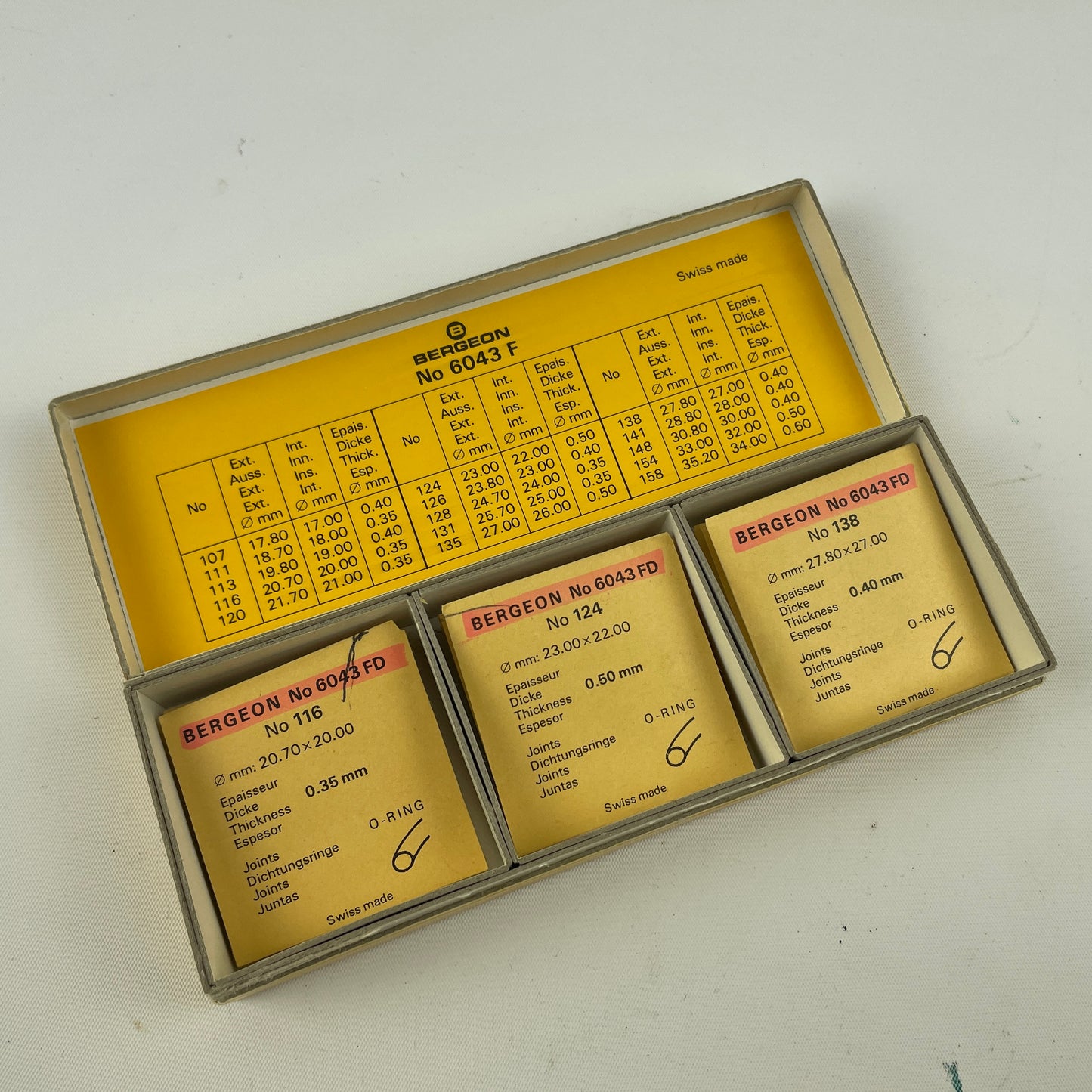 Feb Lot 94- Bergeon Factory Assortment No. 6043F O Rings