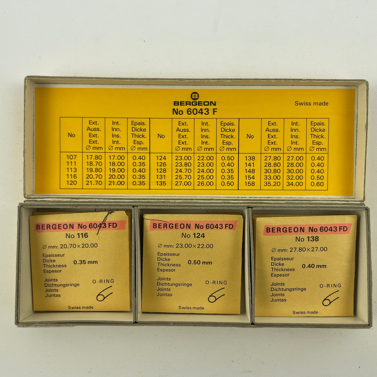 Feb Lot 94- Bergeon Factory Assortment No. 6043F O Rings