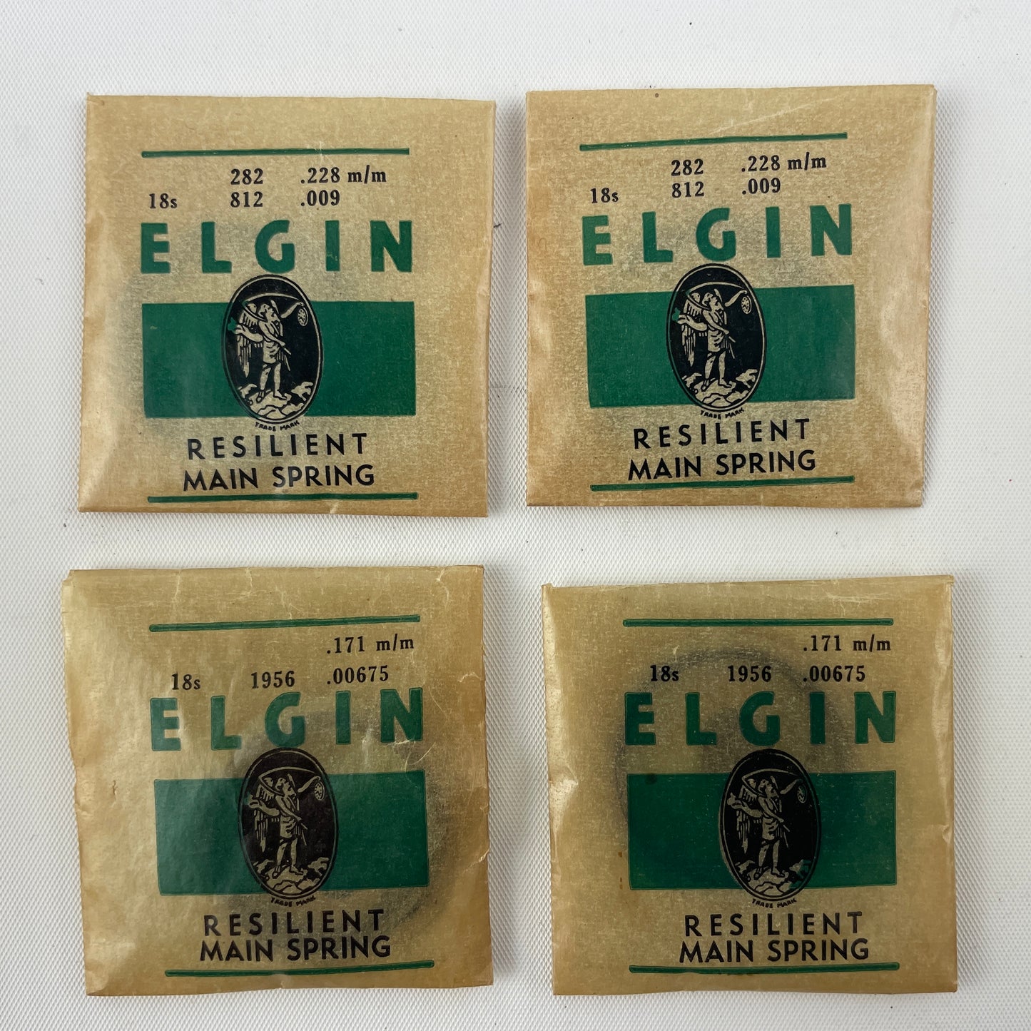 Feb Lot 24- Elgin 18 Size No. 812 Blued NOS Factory Packaged Pocket Watch Mainsprings