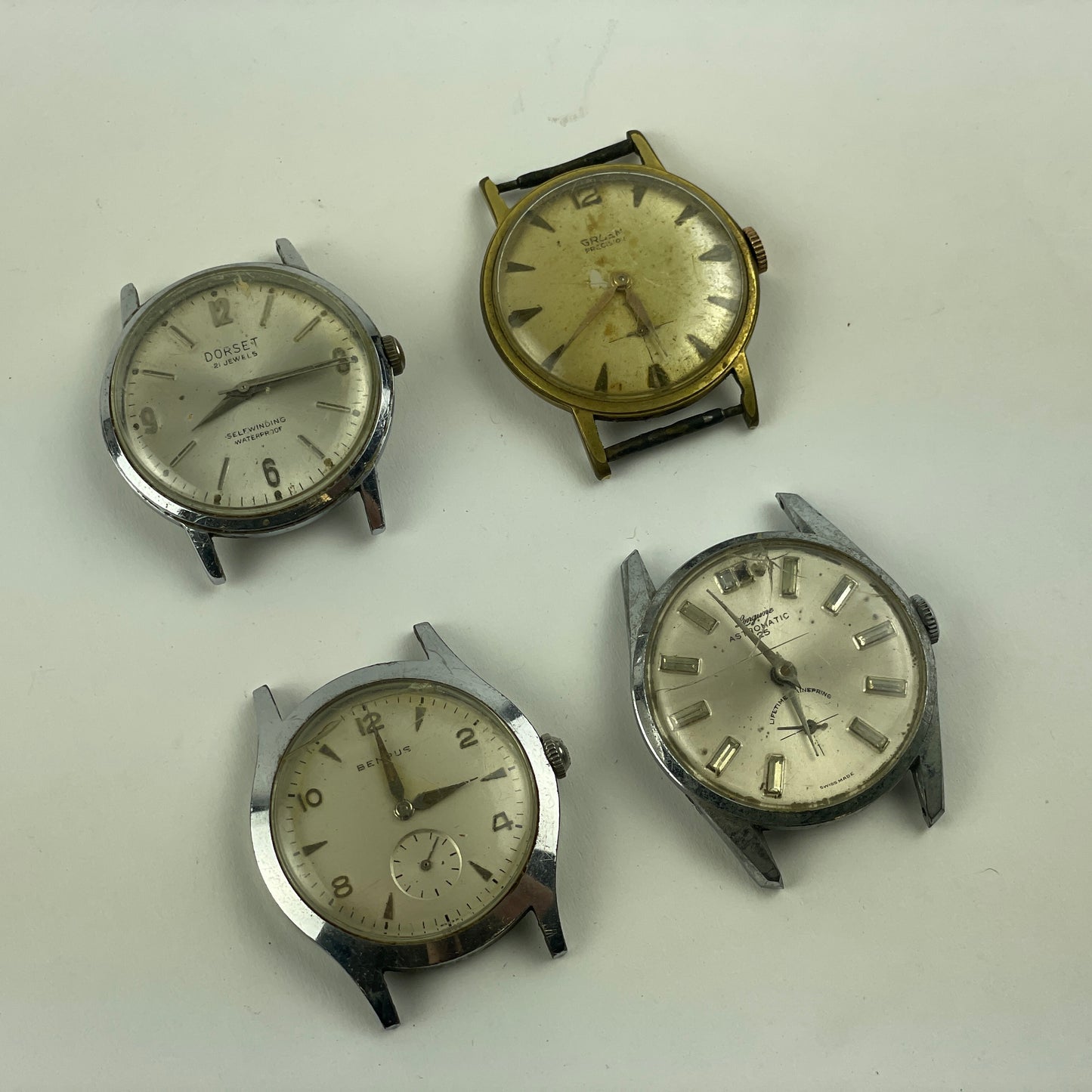 Feb Lot 106- Men’s Swiss, Benrus & Gruen Vintage Mechanical Wristwatches