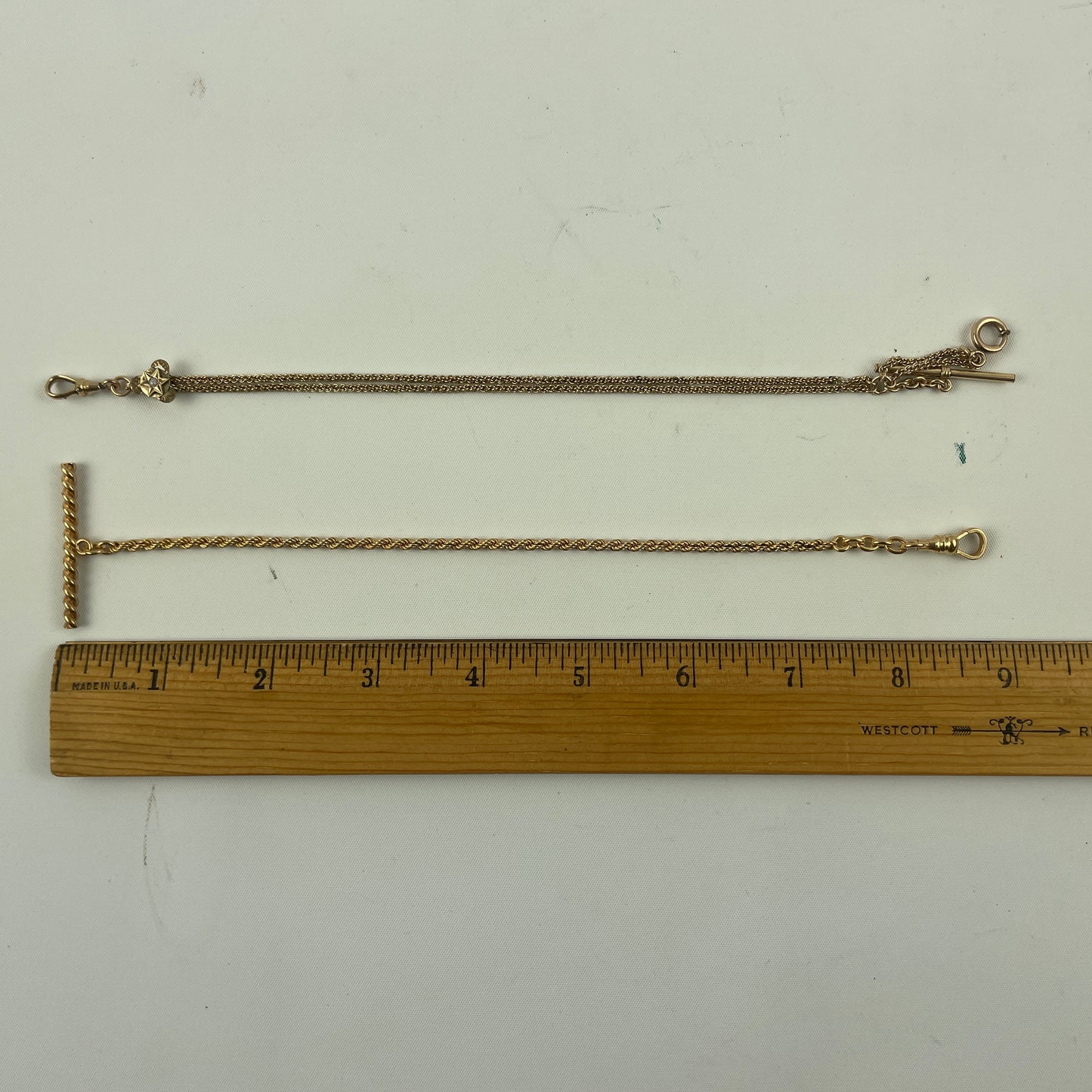 Feb Lot 138- Men’s YGF 8-Inch Vest Pocket Watch Chains