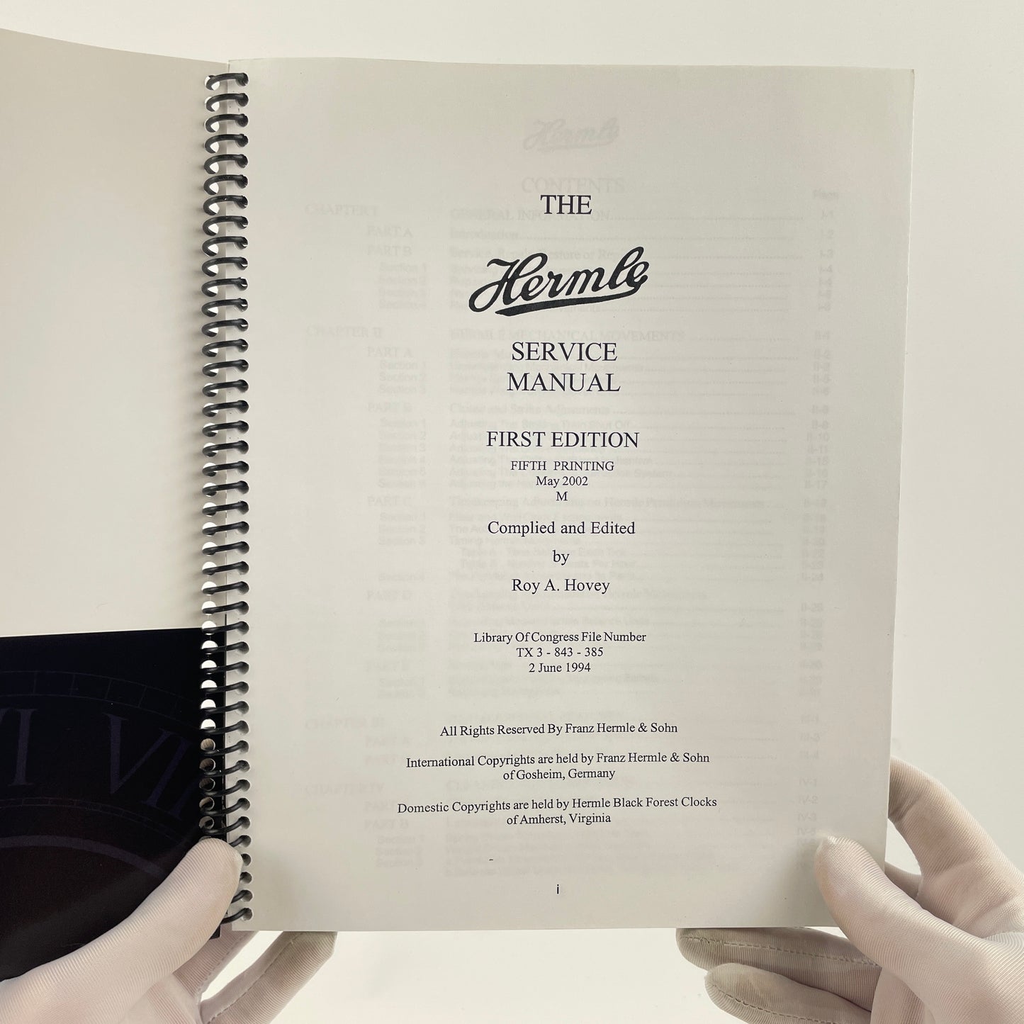 Feb Lot 49- Hermle Service Manual