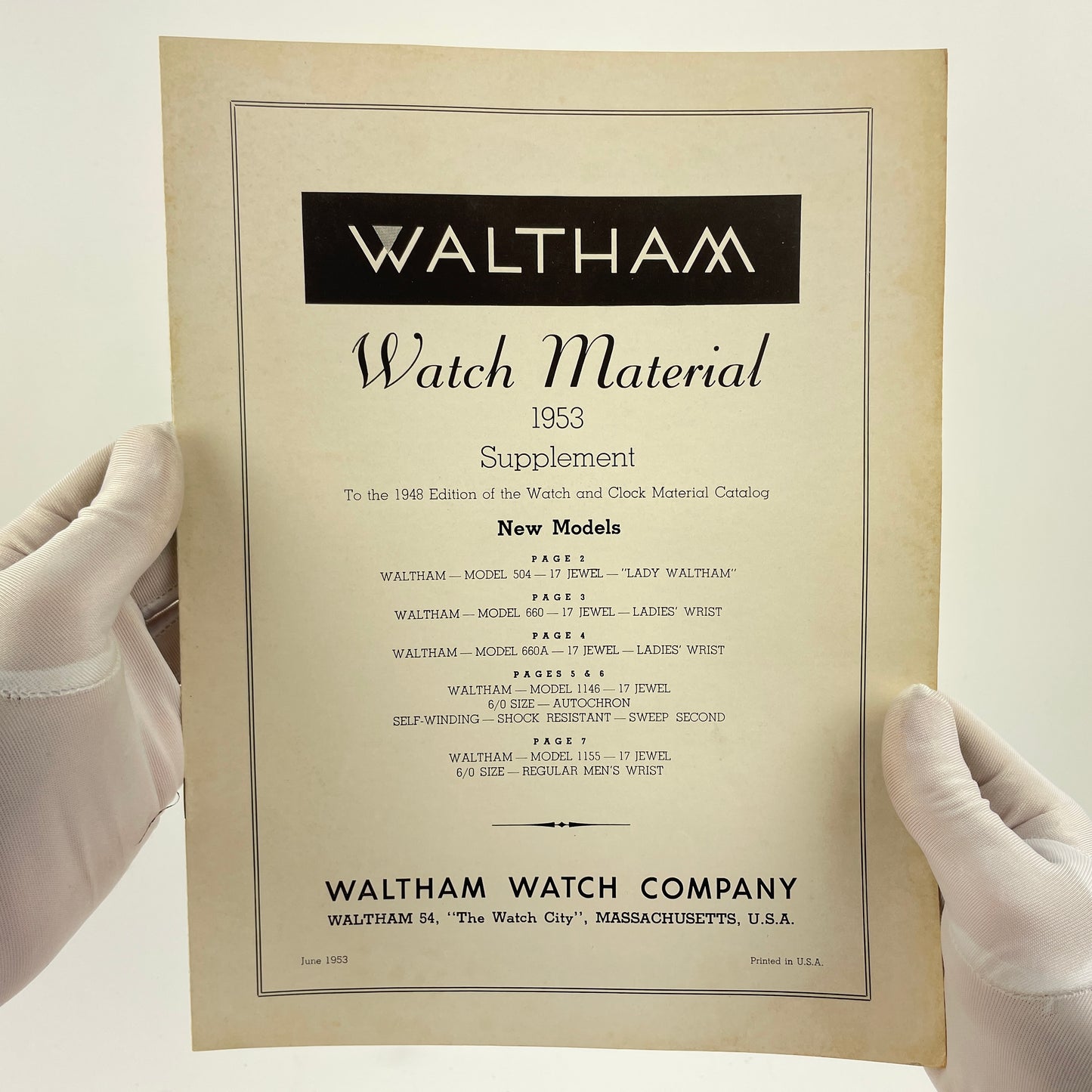 Feb Lot 9- Waltham 1940 Watch and Clock Material